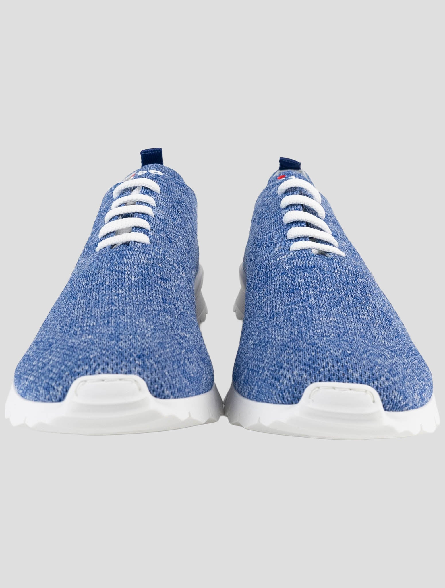 Kiton Blue Cotton Ea Sneakers