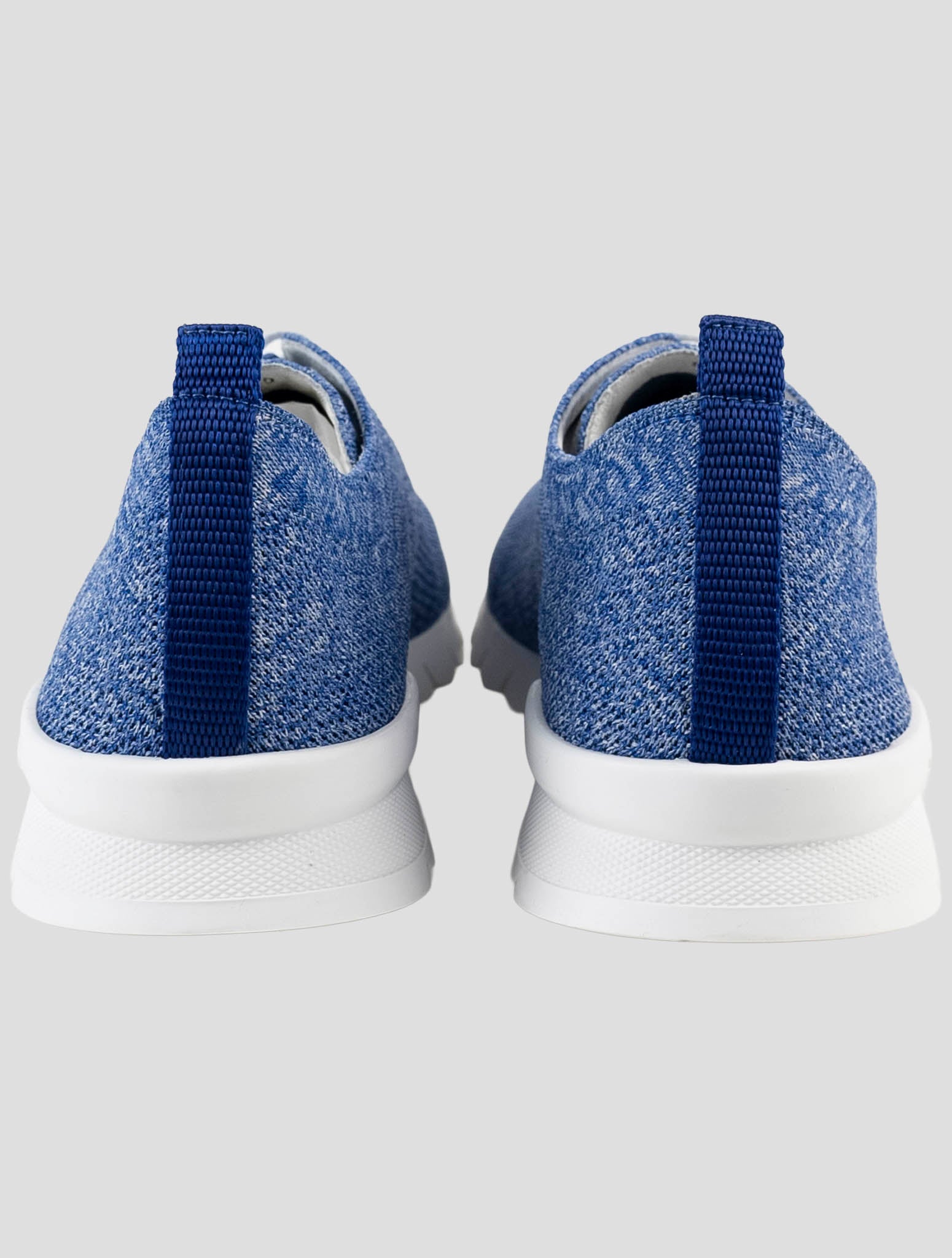 Kiton Blue Cotton Ea Sneakers