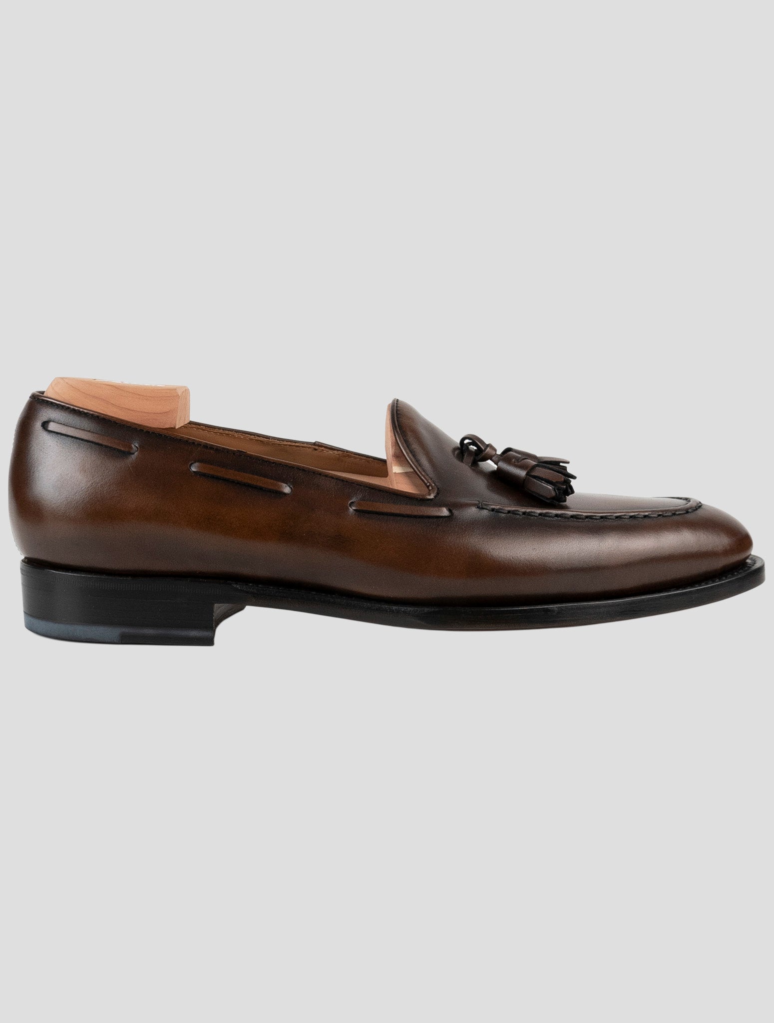 Kiton Brown Leather Loafers Style