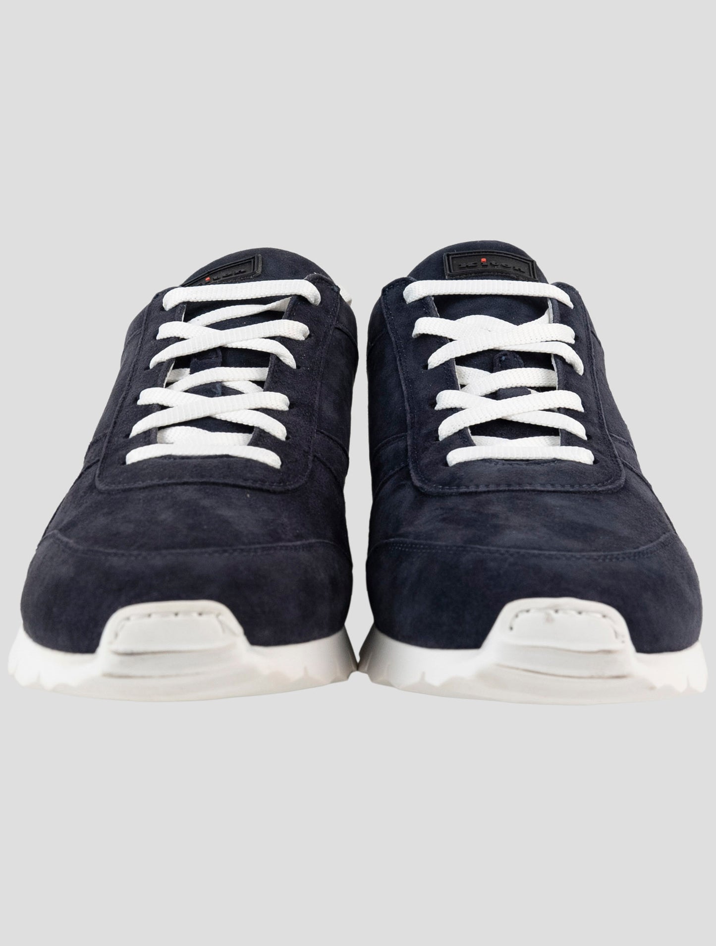 Kiton Blue Leather Suede Sneakers
