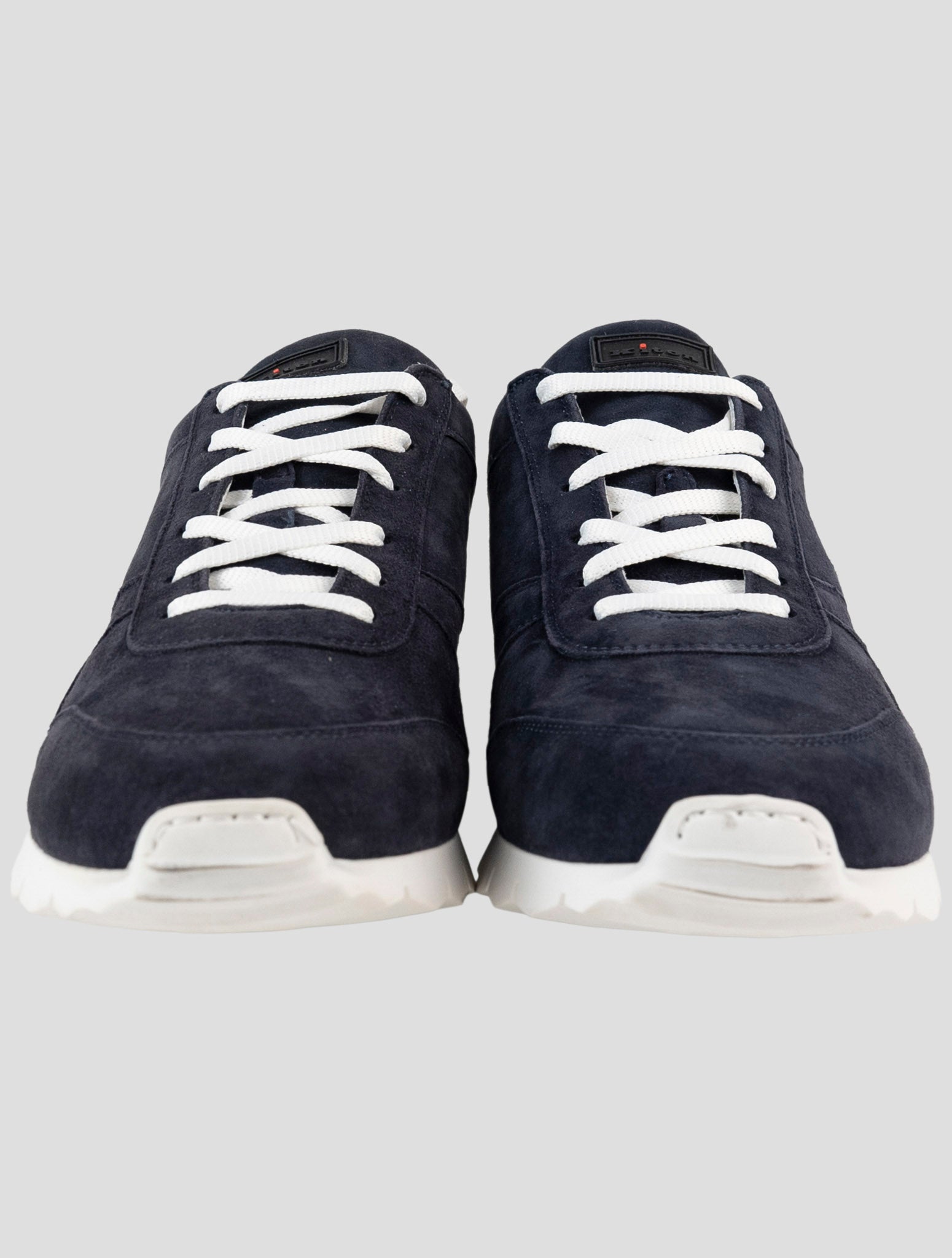 Kiton Blue Leather Suede Sneakers