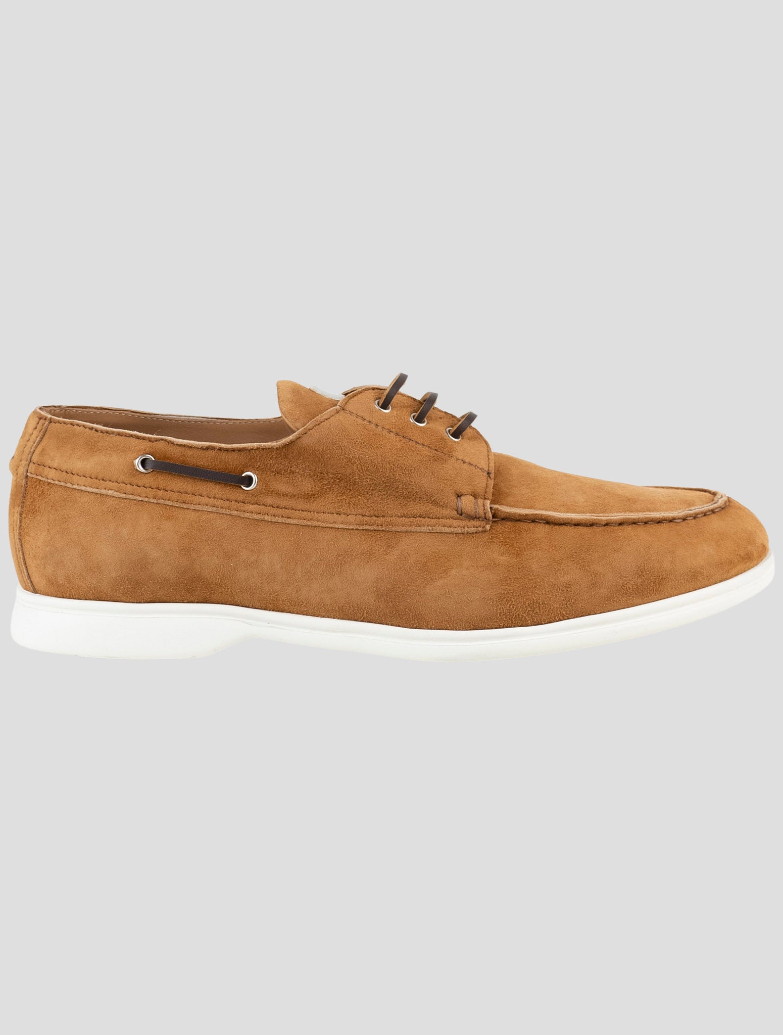 Kiton Brown Leather Suede Sneakers