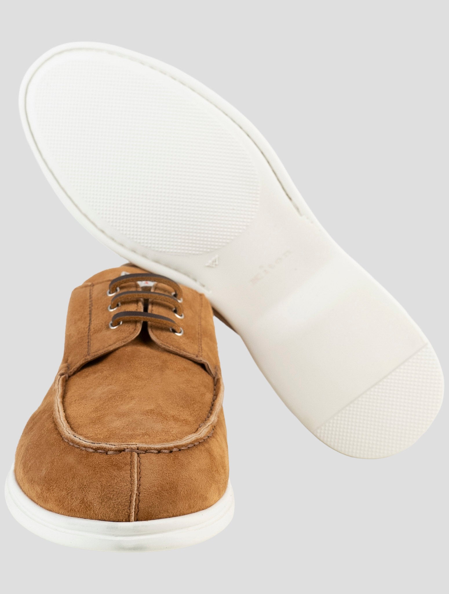 Kiton Brown Leather Suede Sneakers
