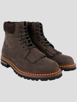 Kiton Knt Brown Leather Suede Boots