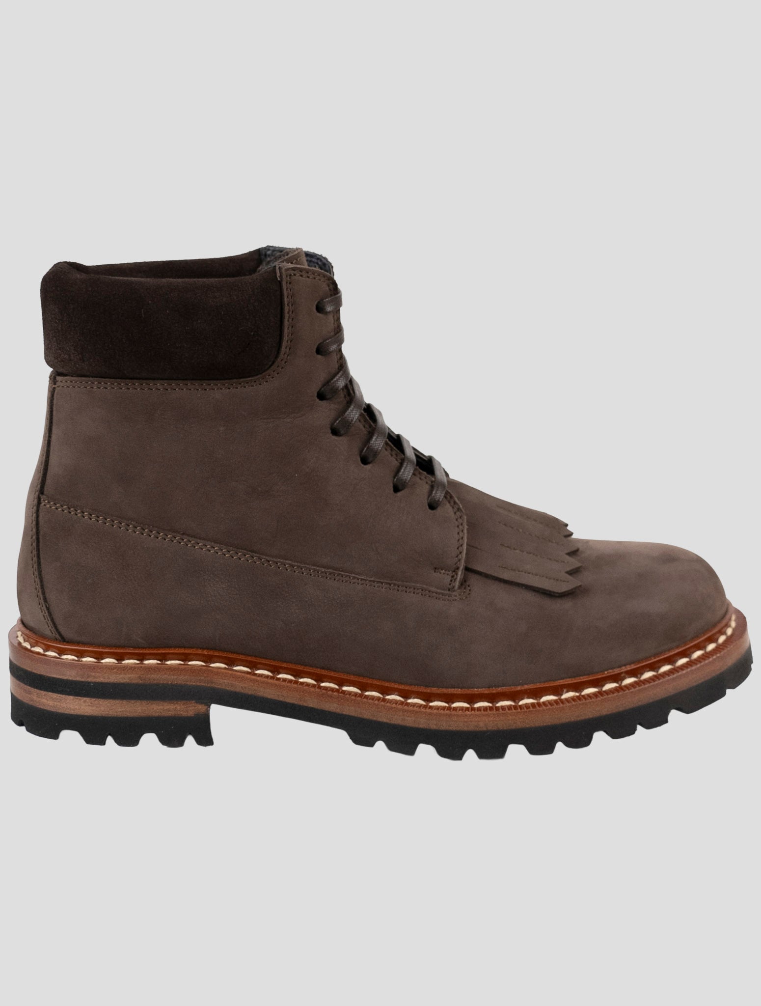 Kiton Knt Brown Leather Suede Boots