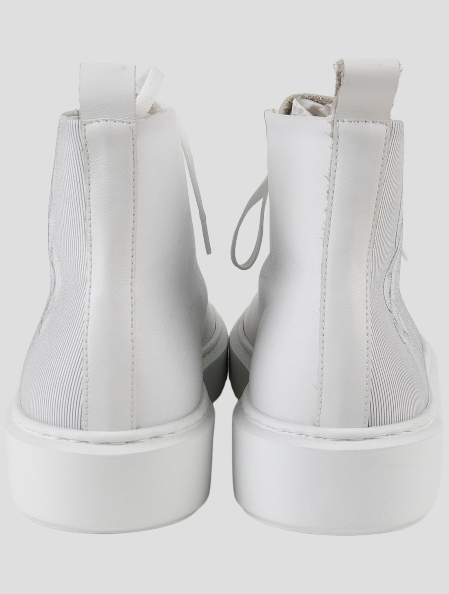 Kiton Knt White Leather Boots
