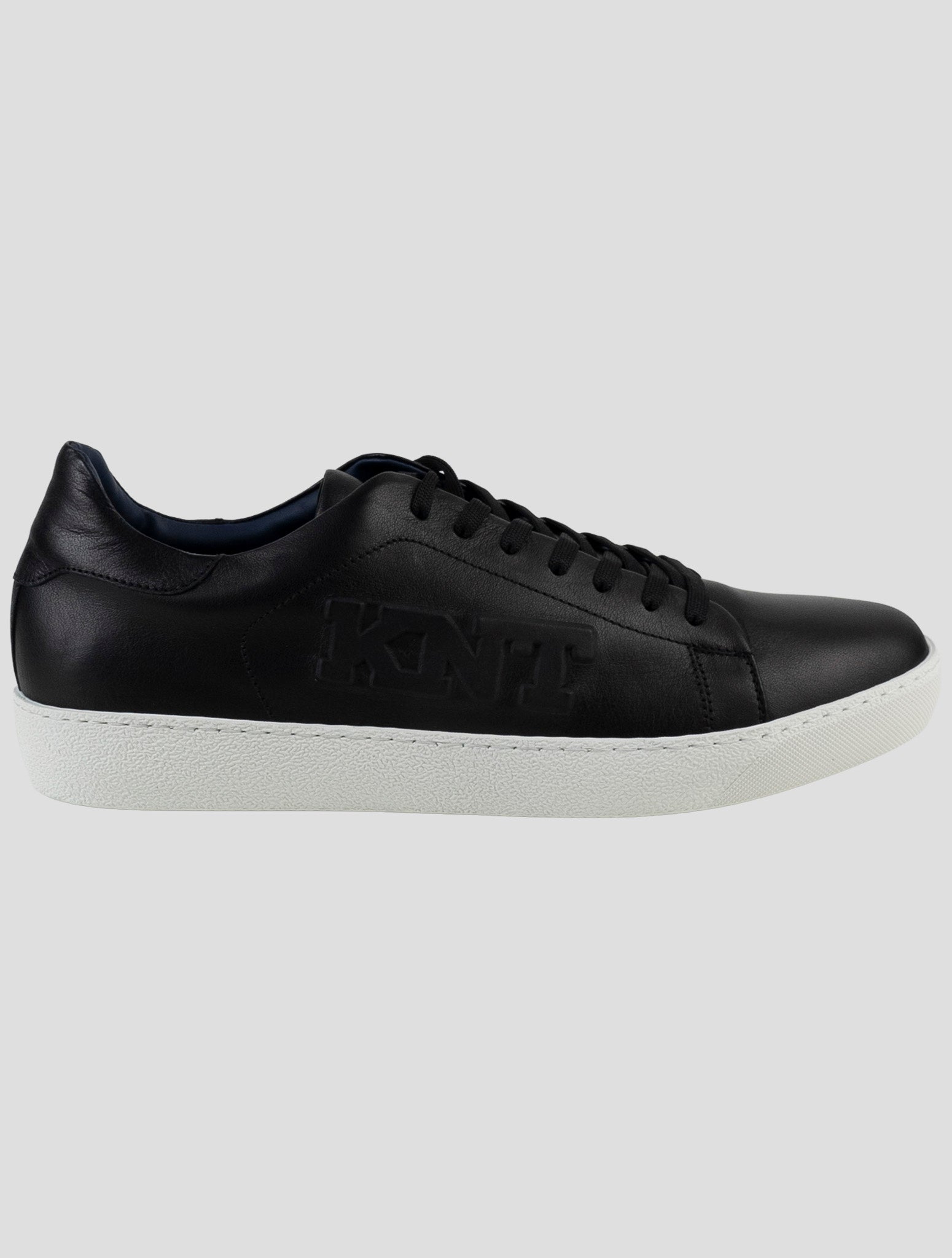 Kiton Knt Black Leather Sneakers