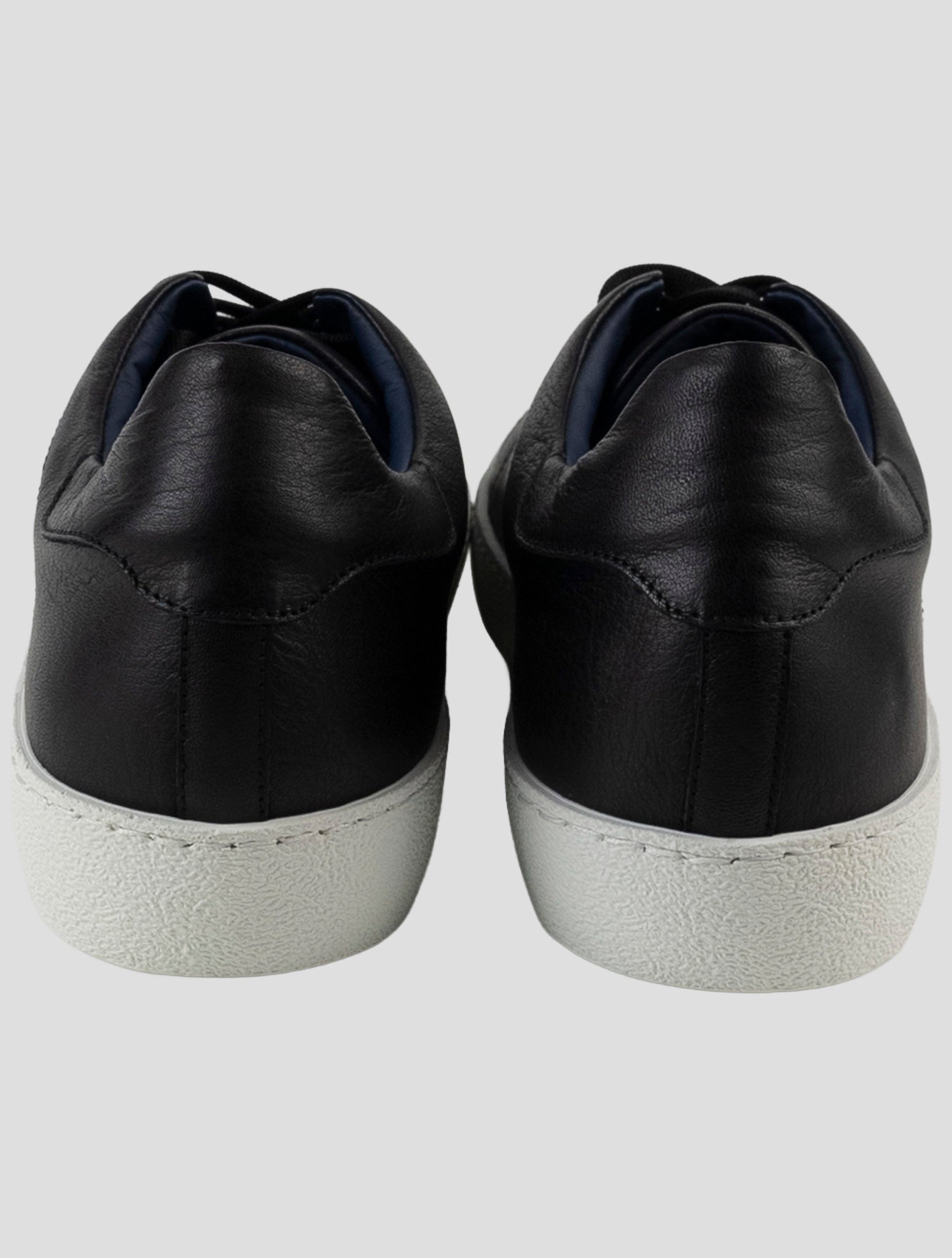 Kiton Knt Black Leather Sneakers