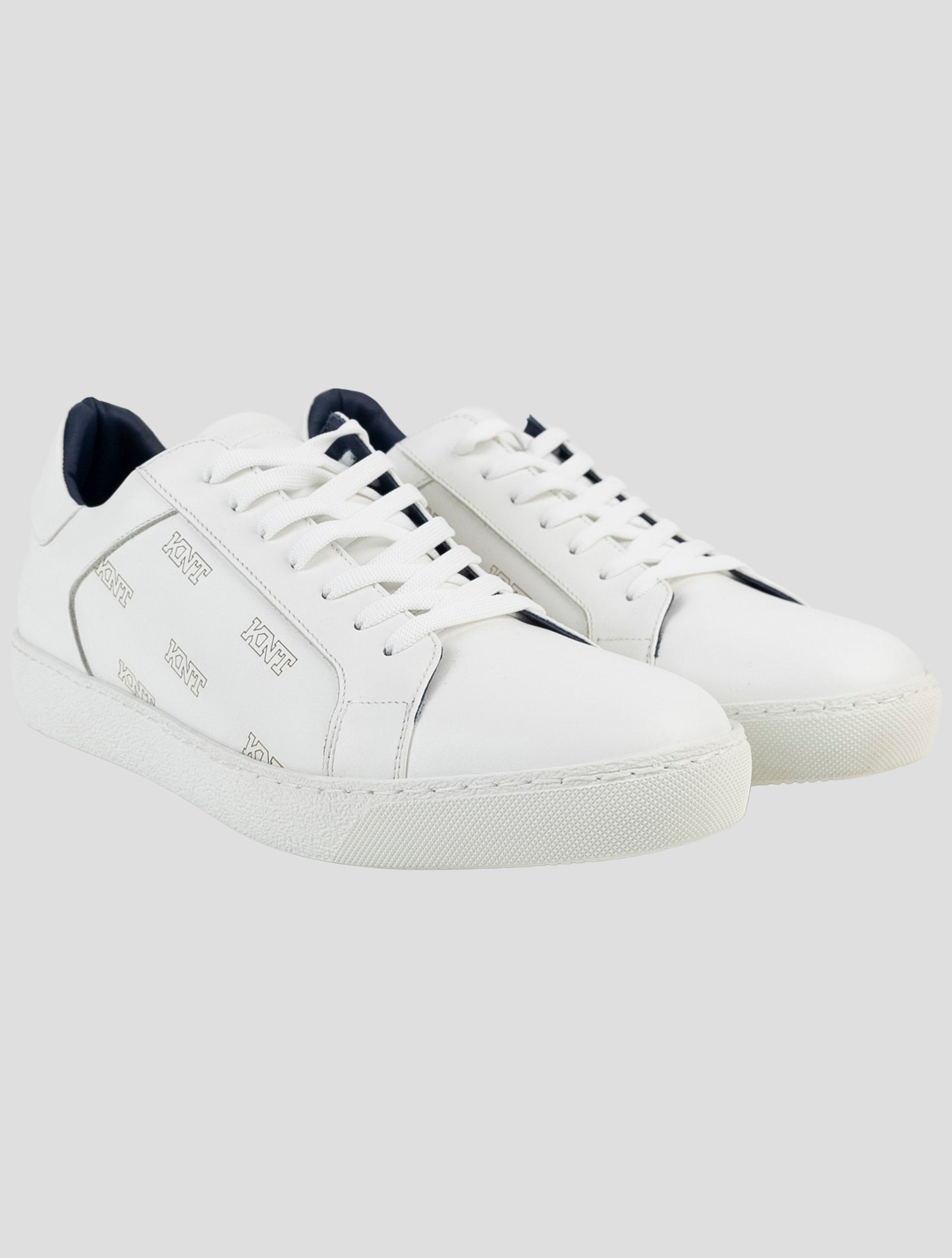 Kiton Knt White Leather Sneakers