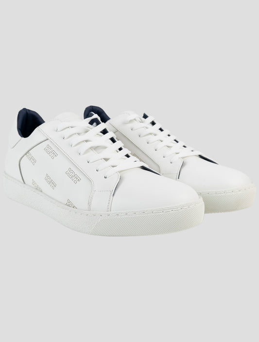 Kiton Knt White Leather Sneakers