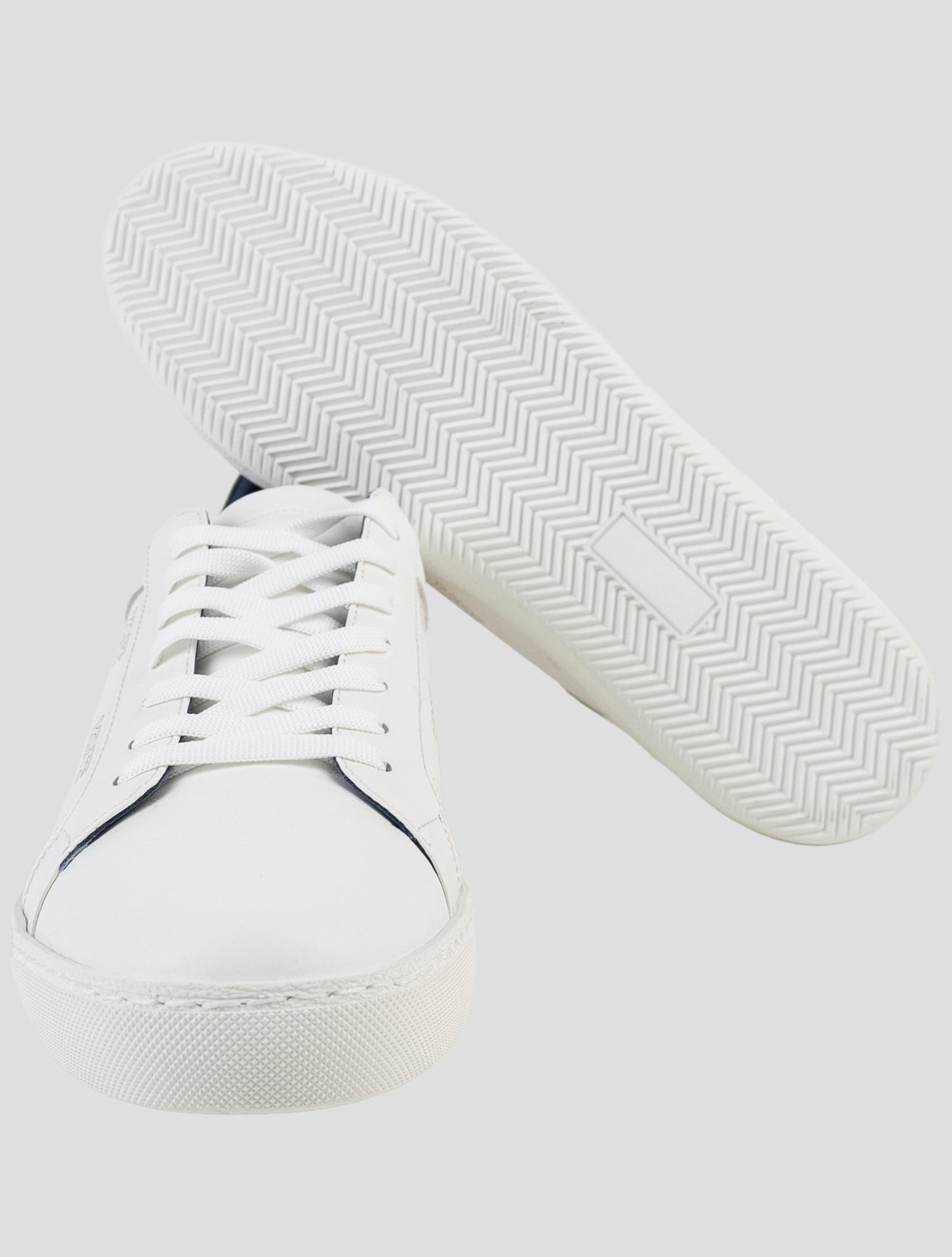 Kiton Knt White Leather Sneakers