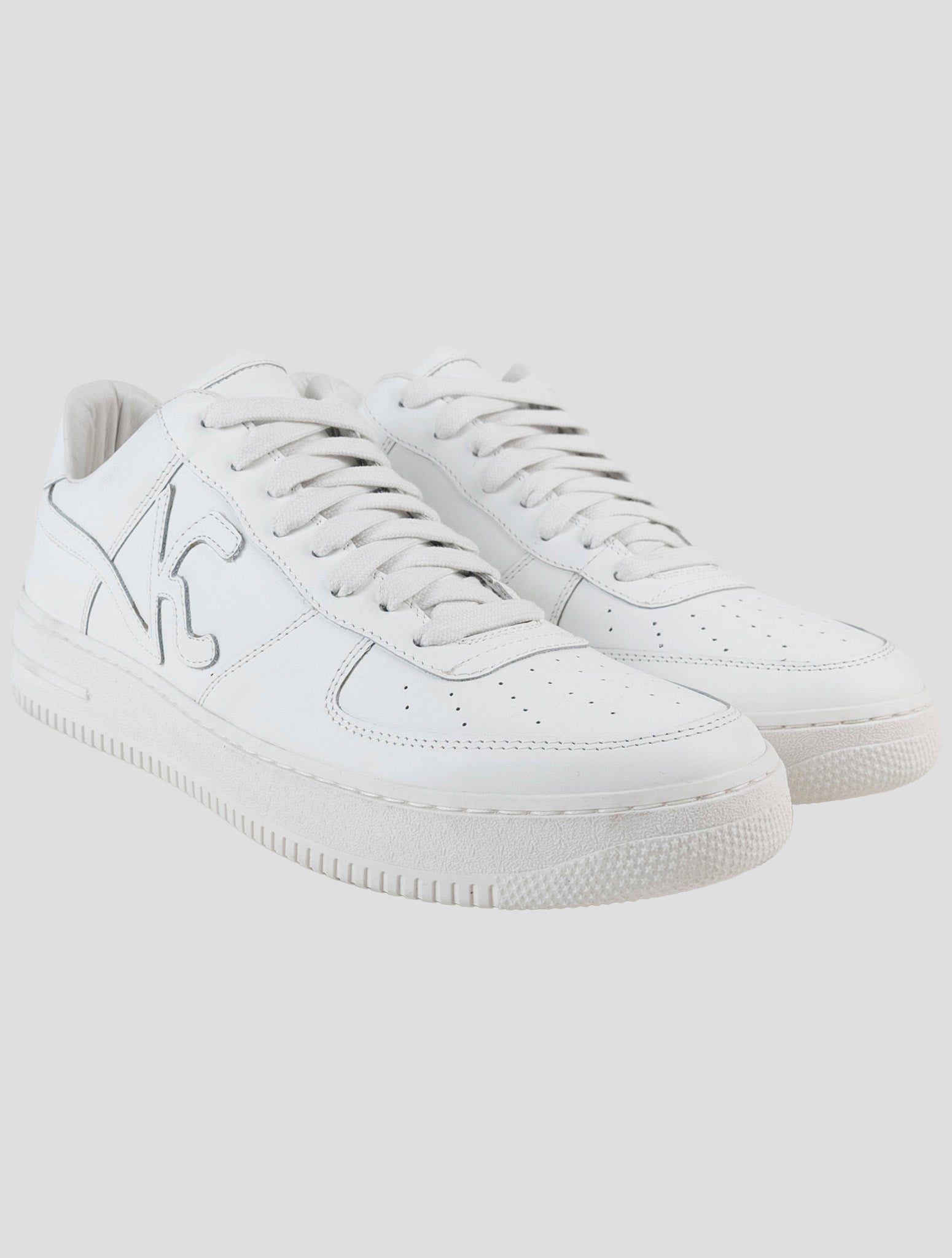 Kiton Knt White Leather Sneakers