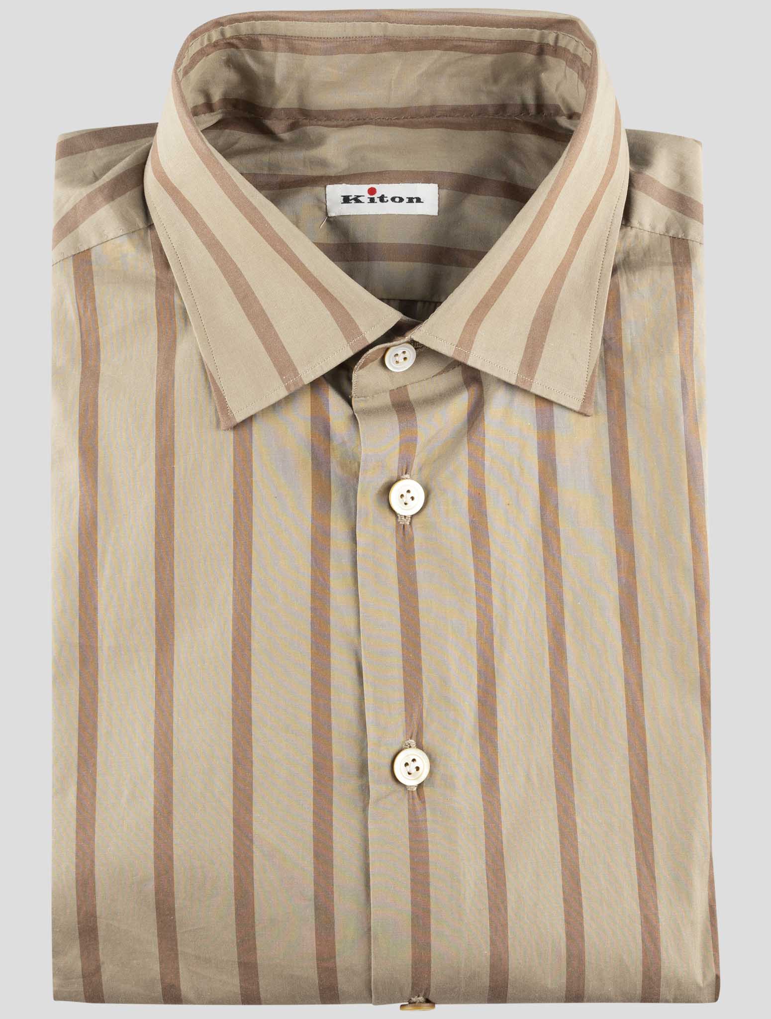 Kiton Brown Cotton Shirt