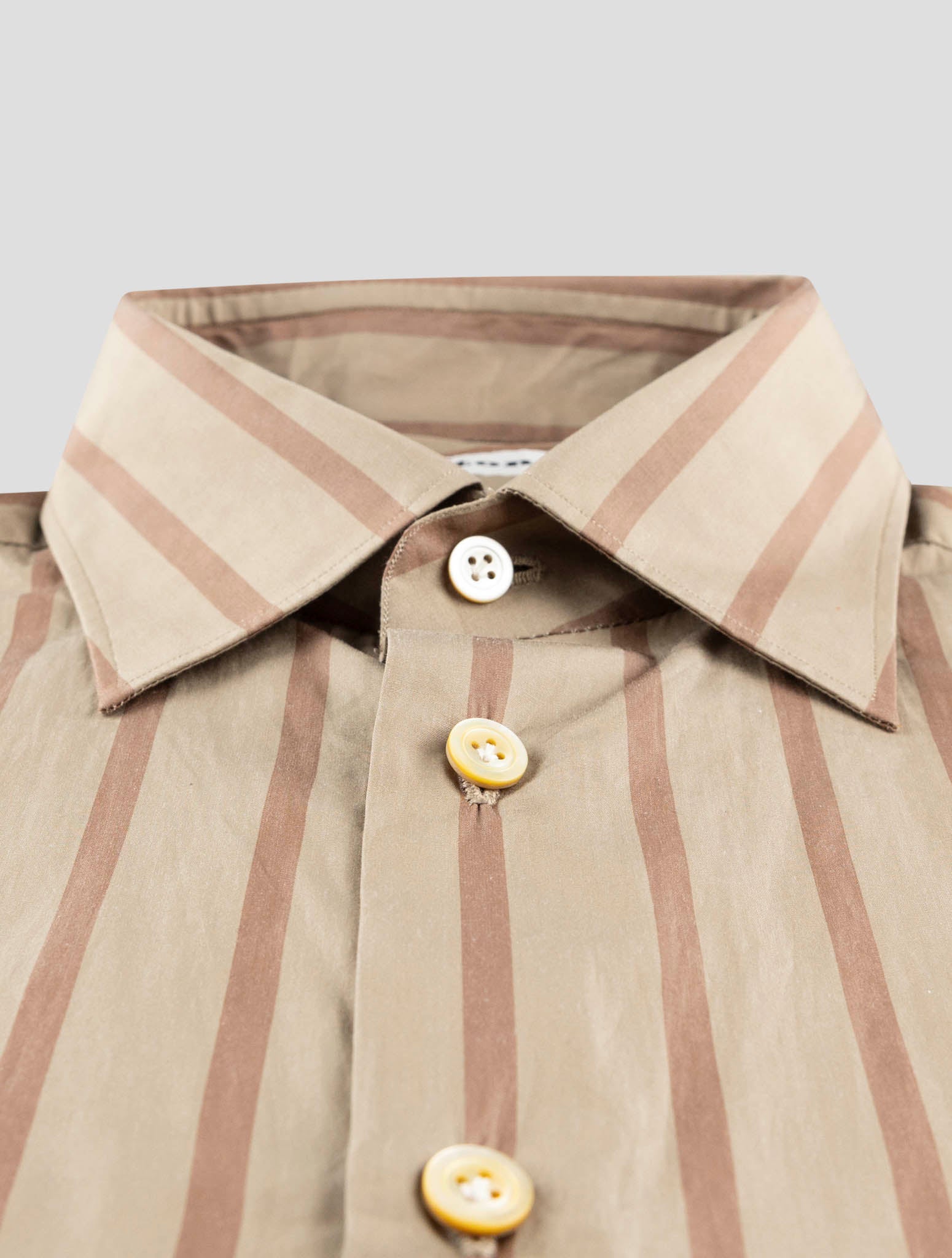 Kiton Brown Cotton Shirt
