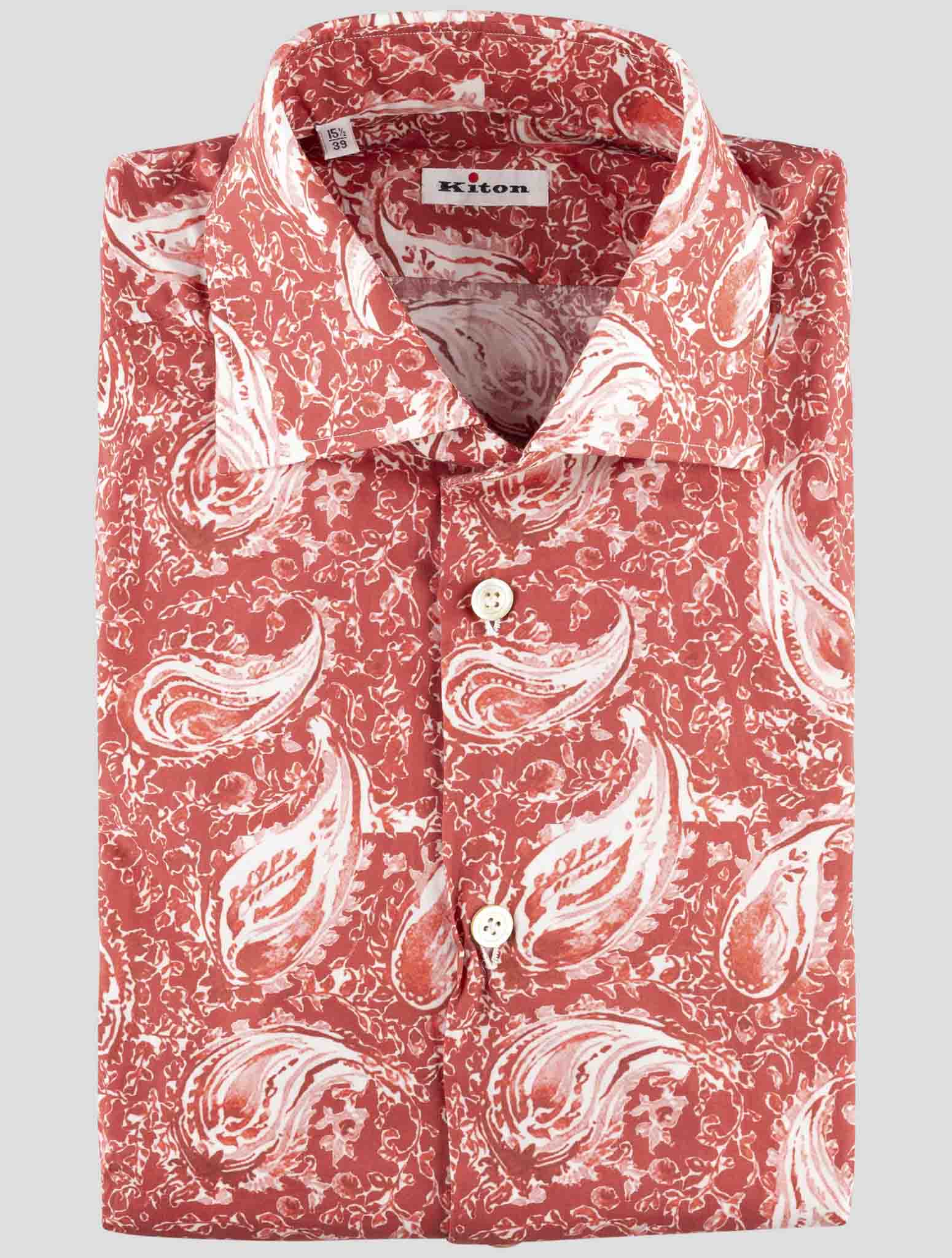 Kiton Red Cotton Shirt