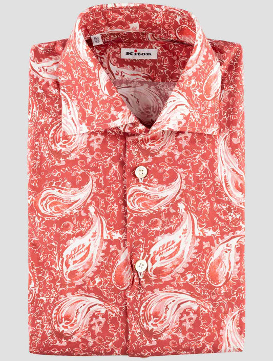 Kiton Red Cotton Shirt