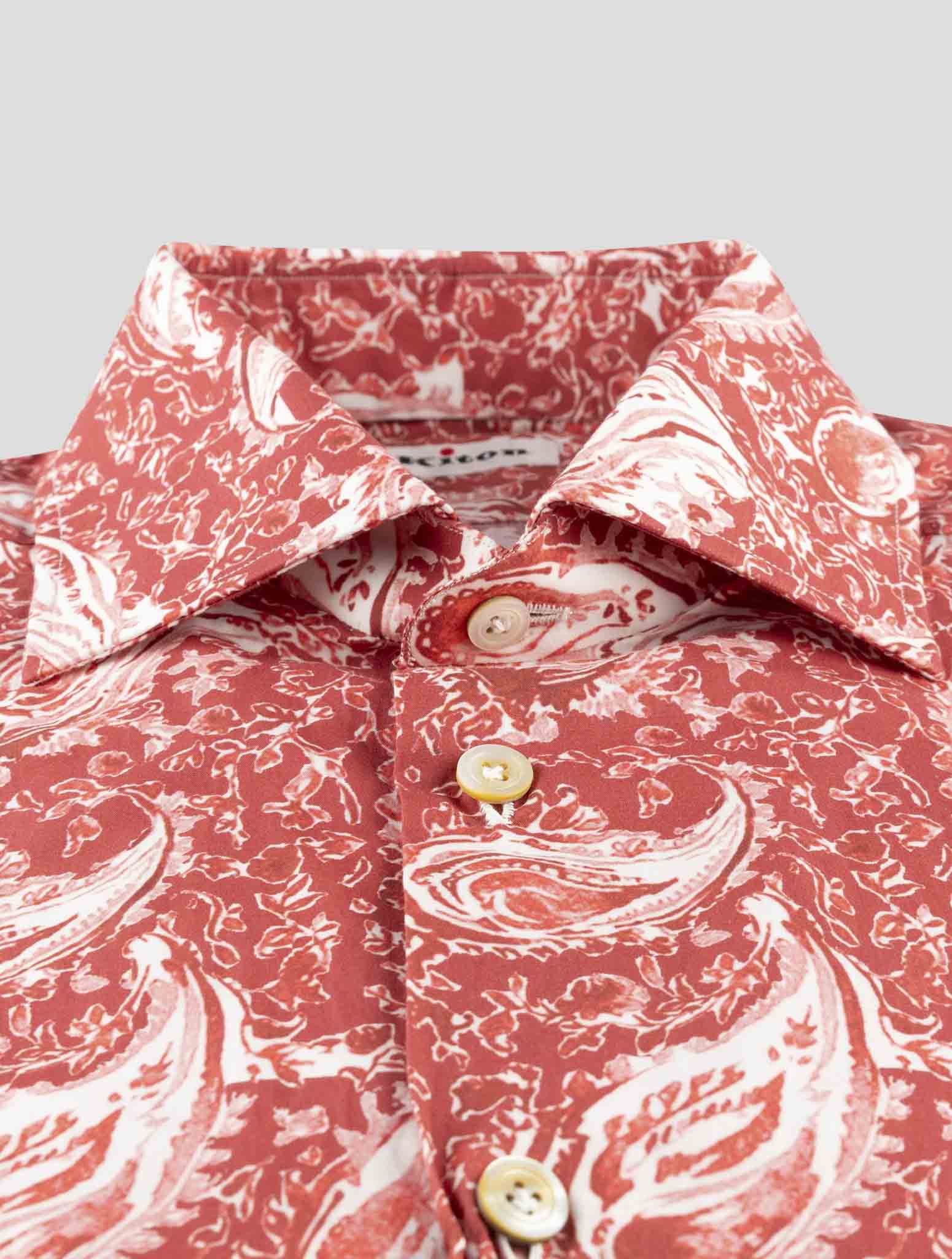 Kiton Red Cotton Shirt