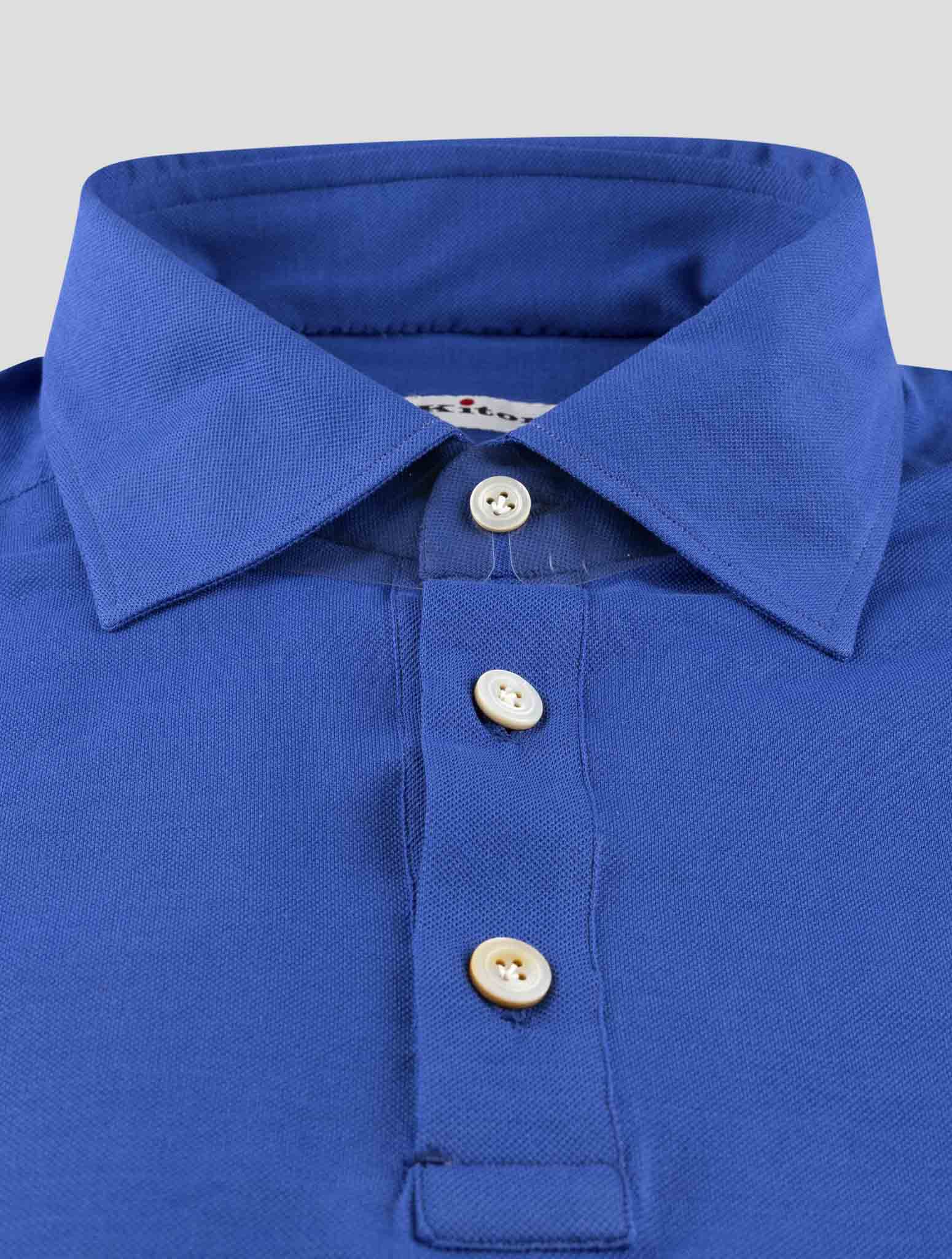 Kiton Blue Cotton Sweater Polo