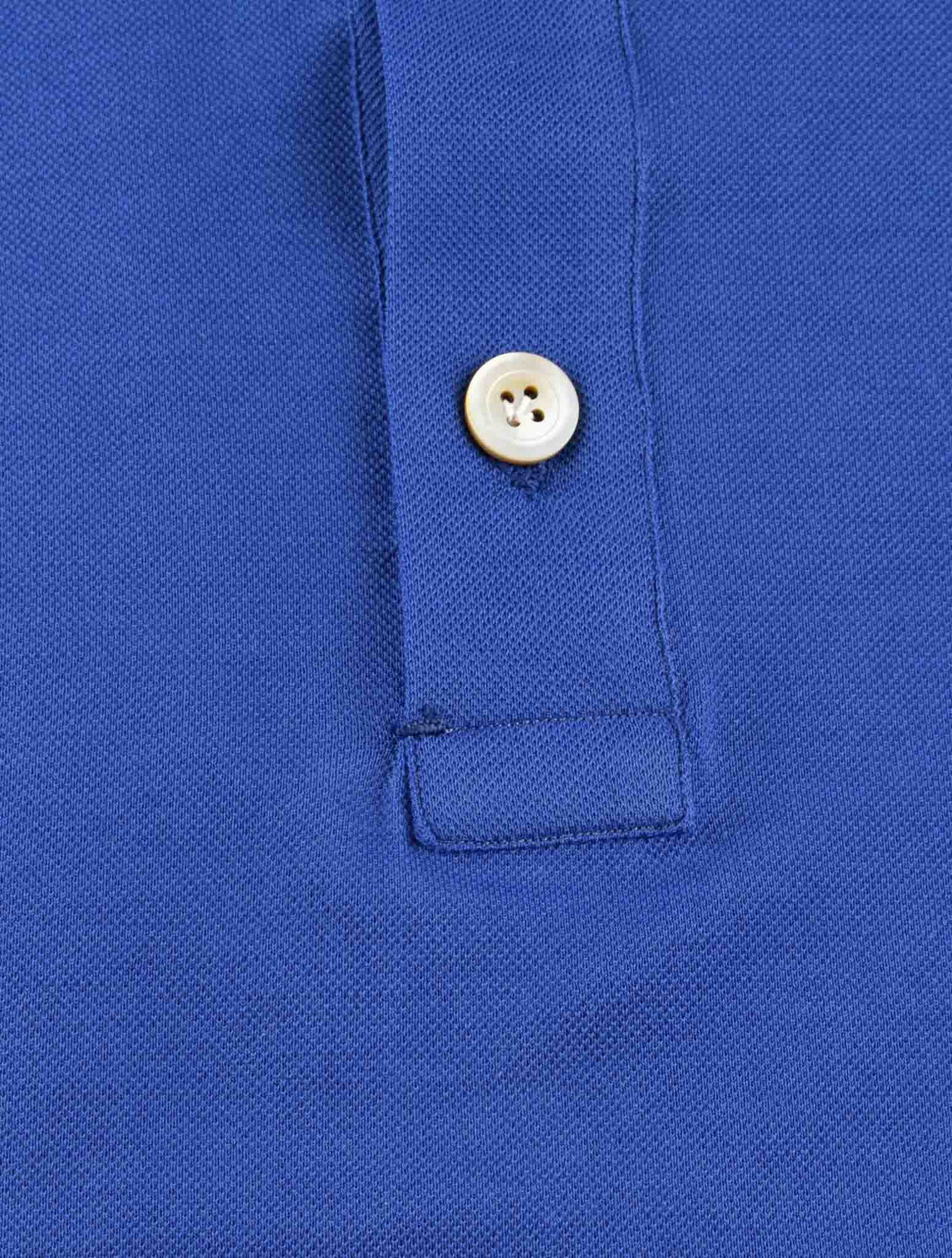 Kiton Blue Cotton Sweater Polo