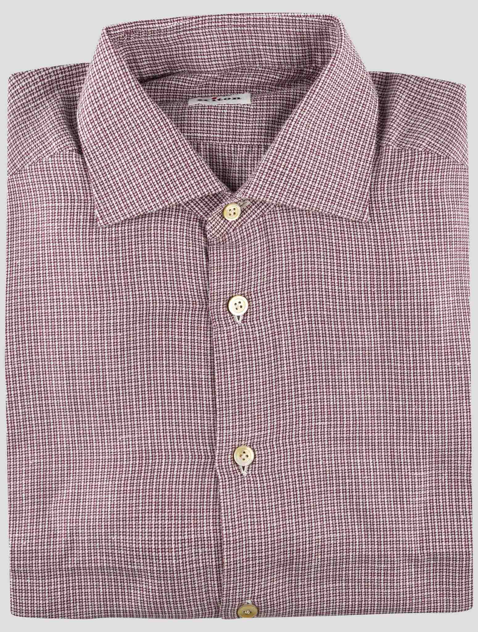 Kiton Red White Cotton Shirt