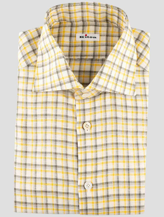Kiton Multicolor Linen Pl Ea Shirt