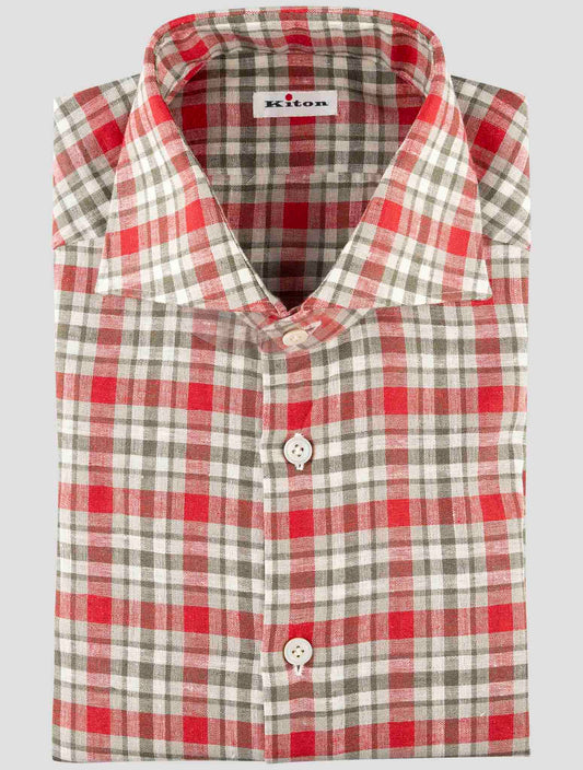 Kiton Multicolor Linen Pl Ea Shirt