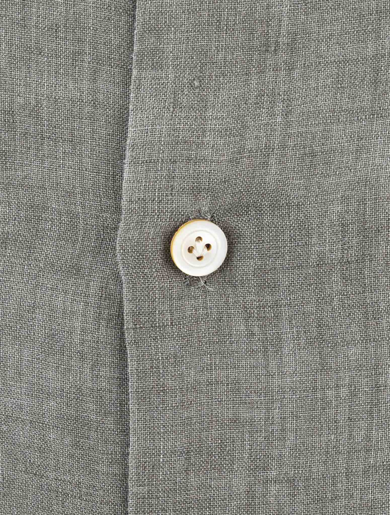 Kiton Gray Linen Shirt
