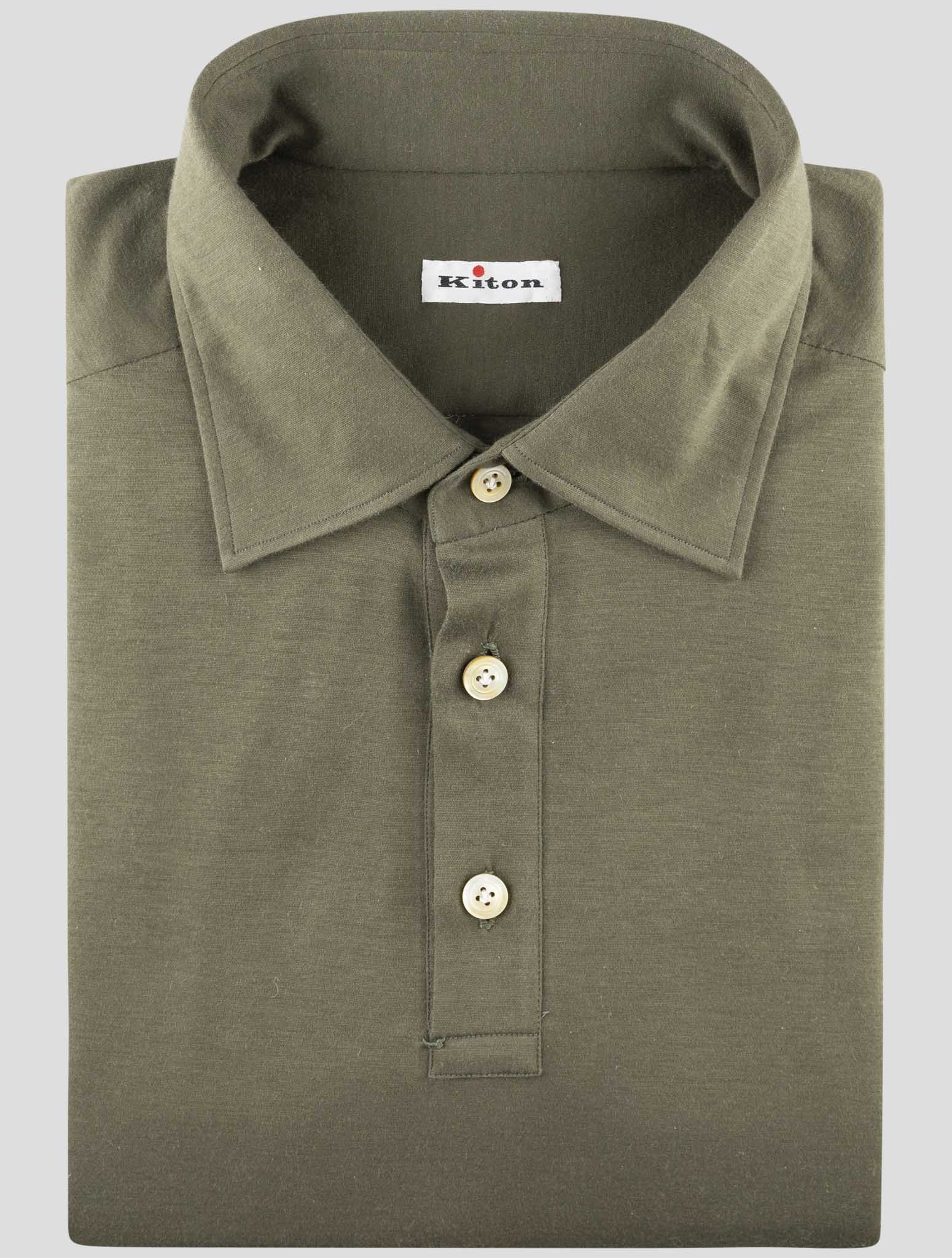 Kiton Green Cotton Sweater Polo