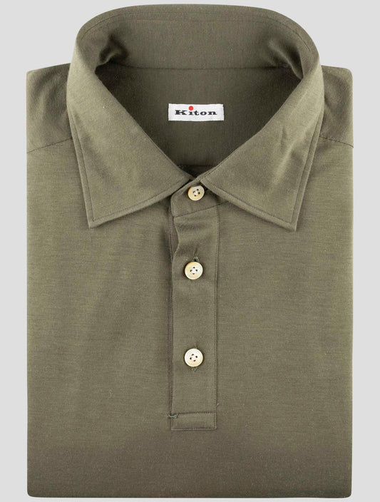 Kiton Green Cotton Sweater Polo
