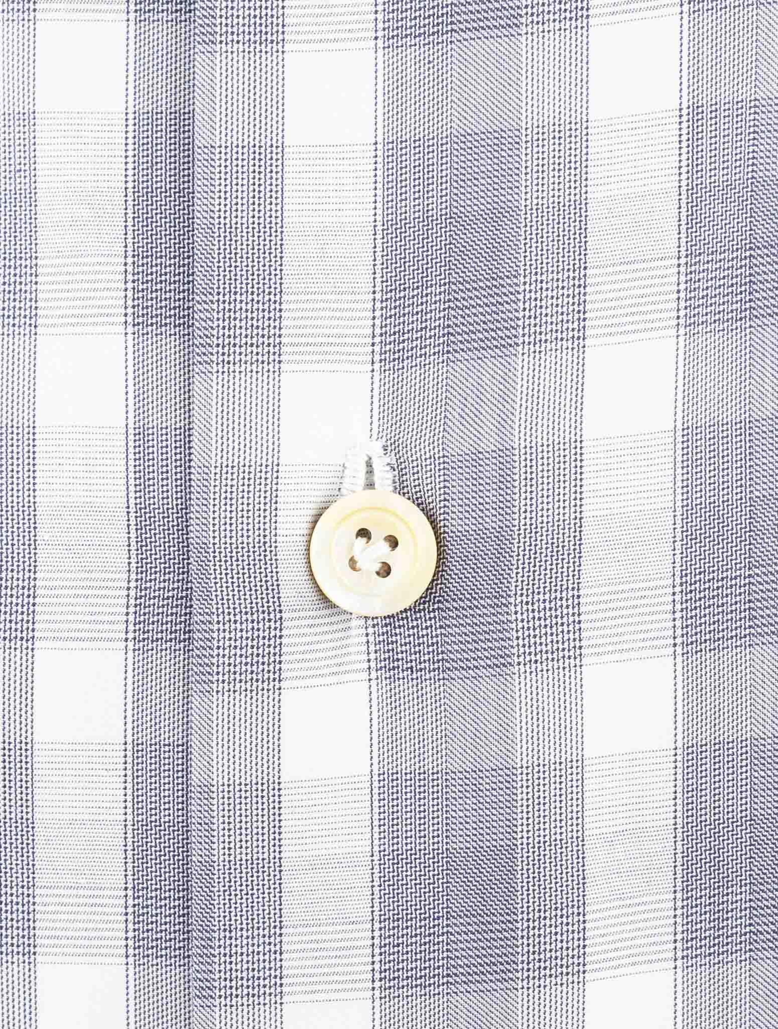 Kiton Gray White Cotton Shirt