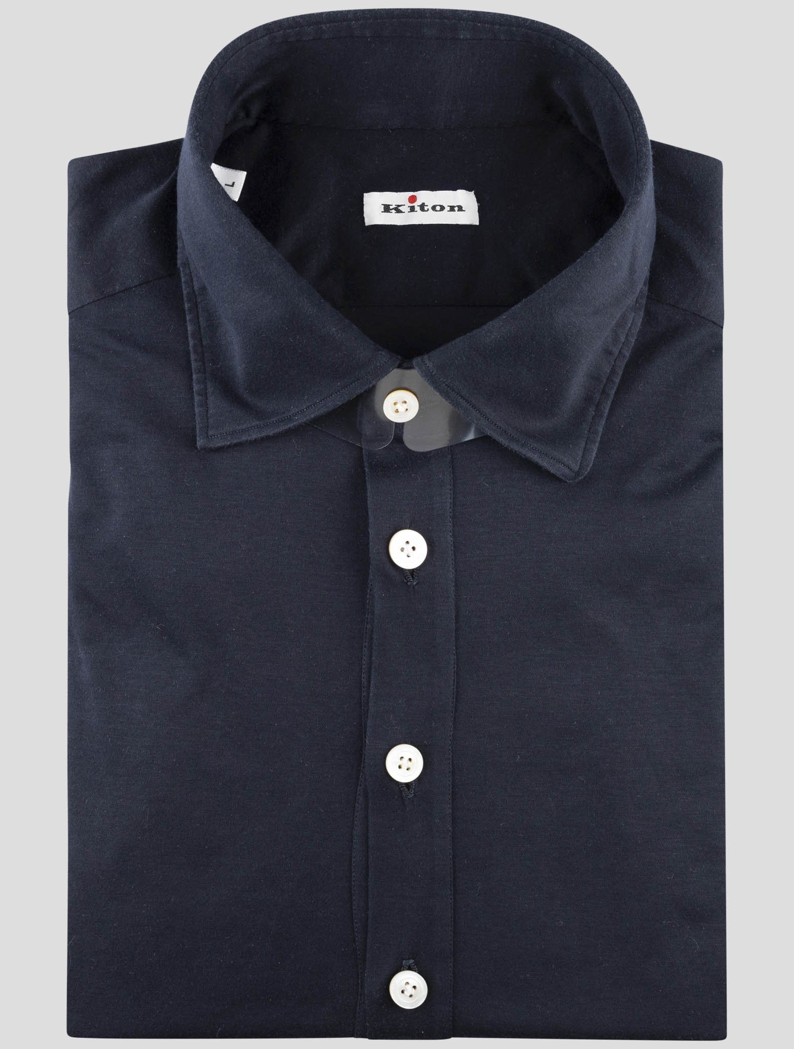 Kiton Blue Cotton Shirt
