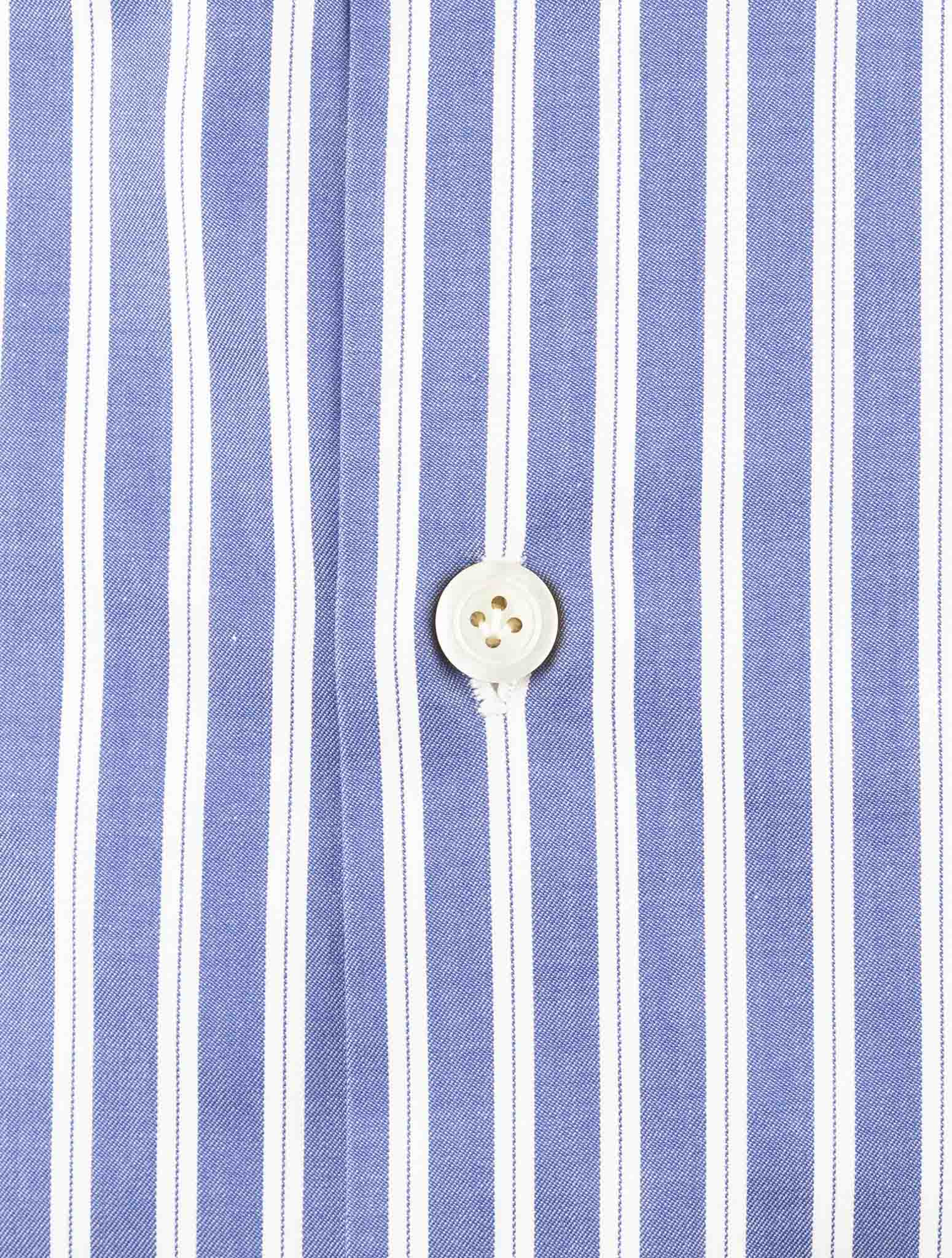 Kiton Blue Cotton Shirt
