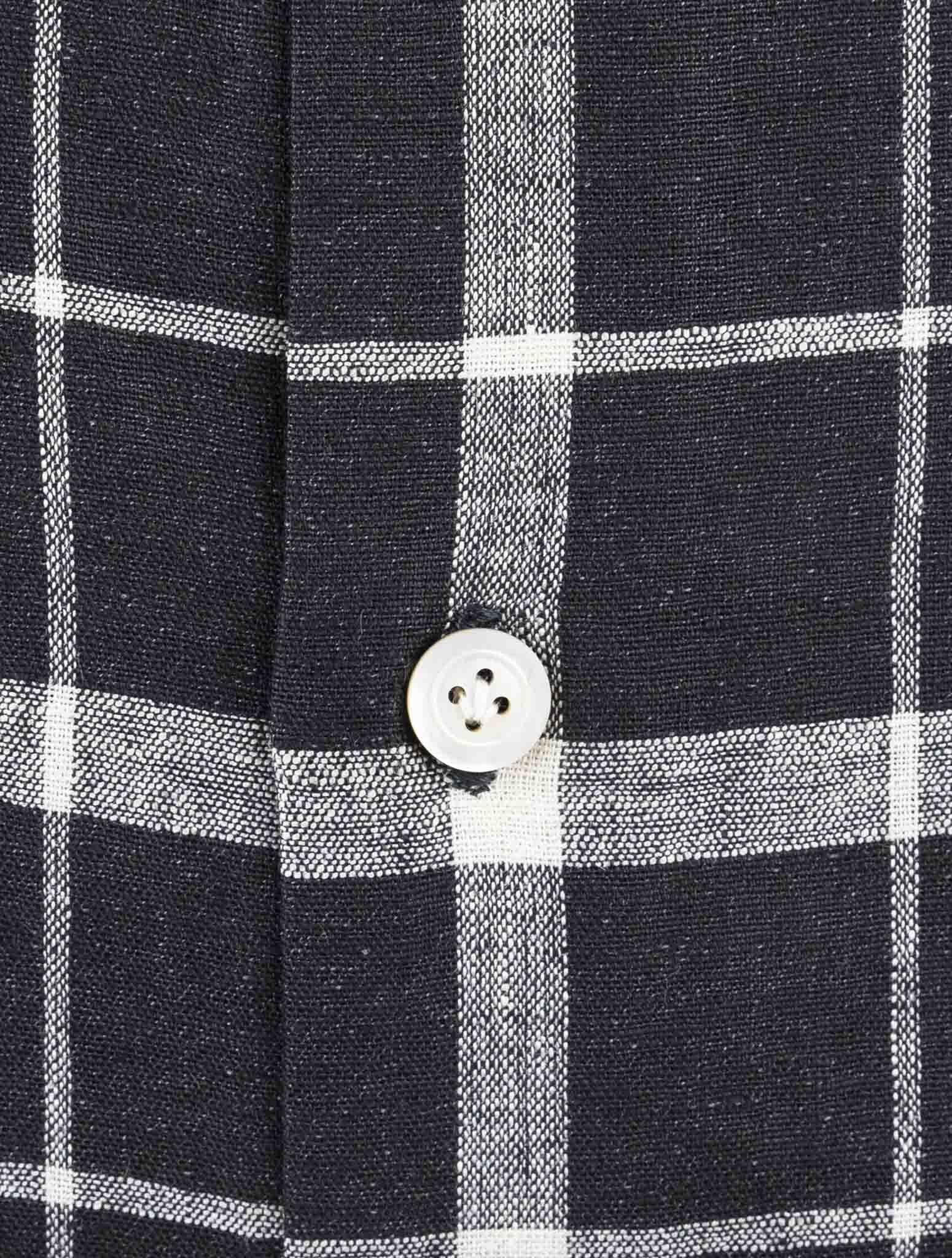 Kiton Dark Gray Linen Pl Ea Shirt