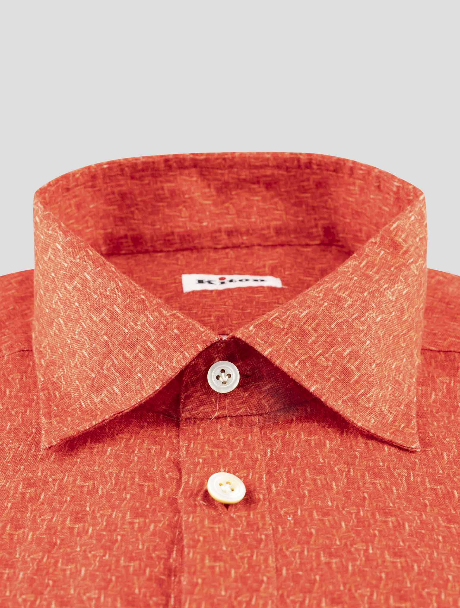 Kiton Red Linen Sweater Polo