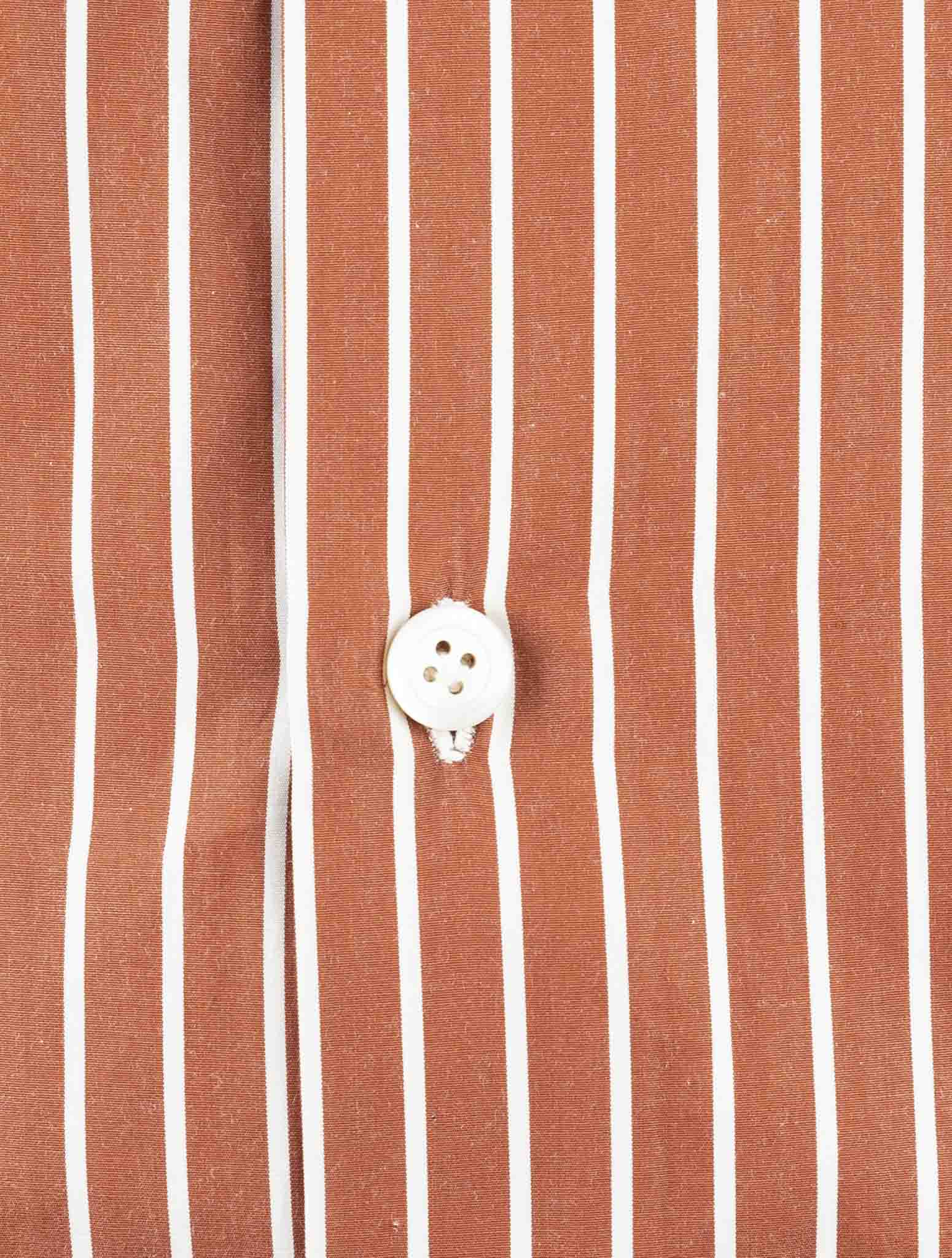 Kiton Brown Cotton Shirt