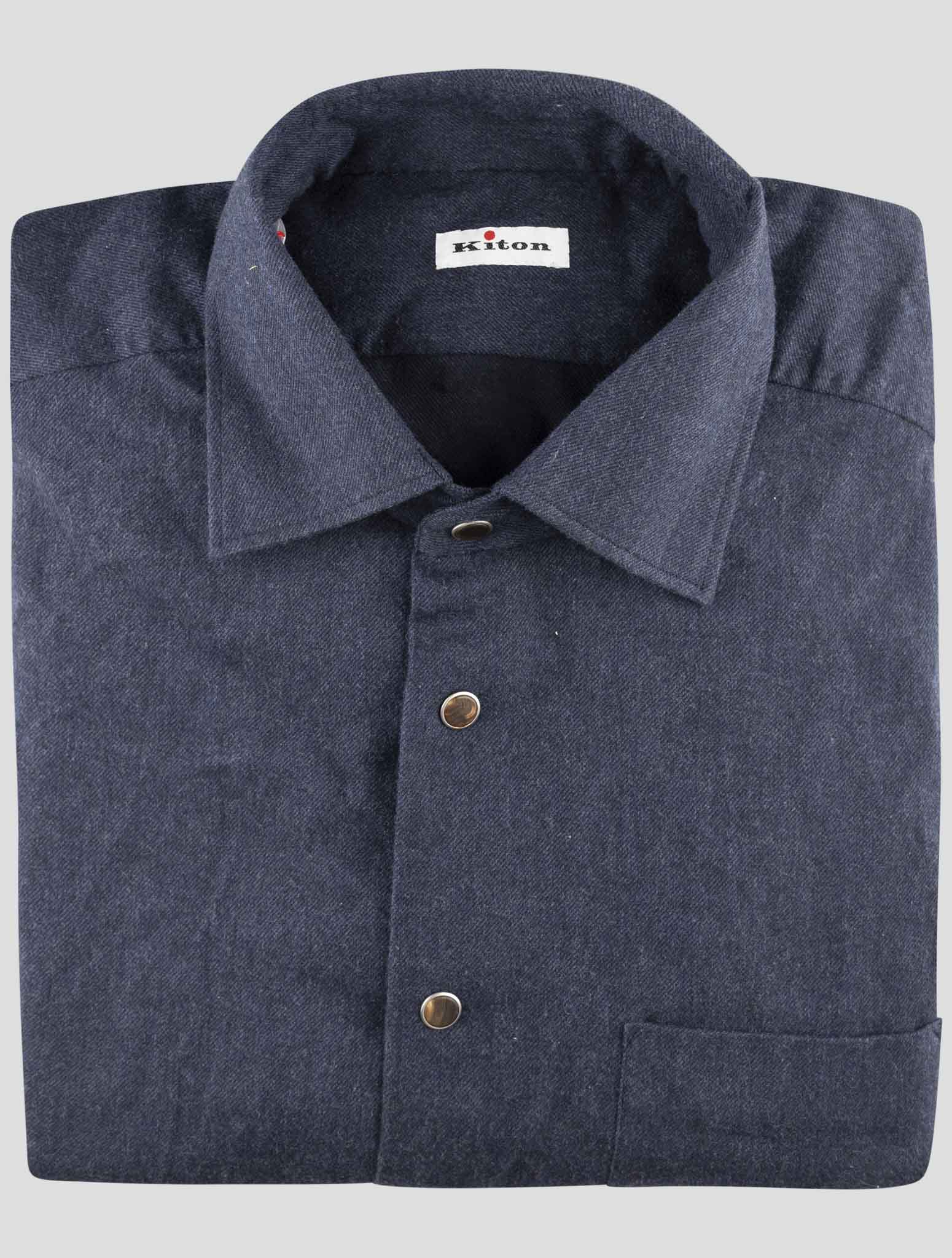 Kiton Dark Blue Cotton Shirt