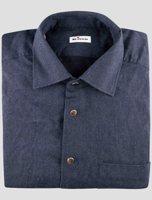 Kiton Dark Blue Cotton Shirt