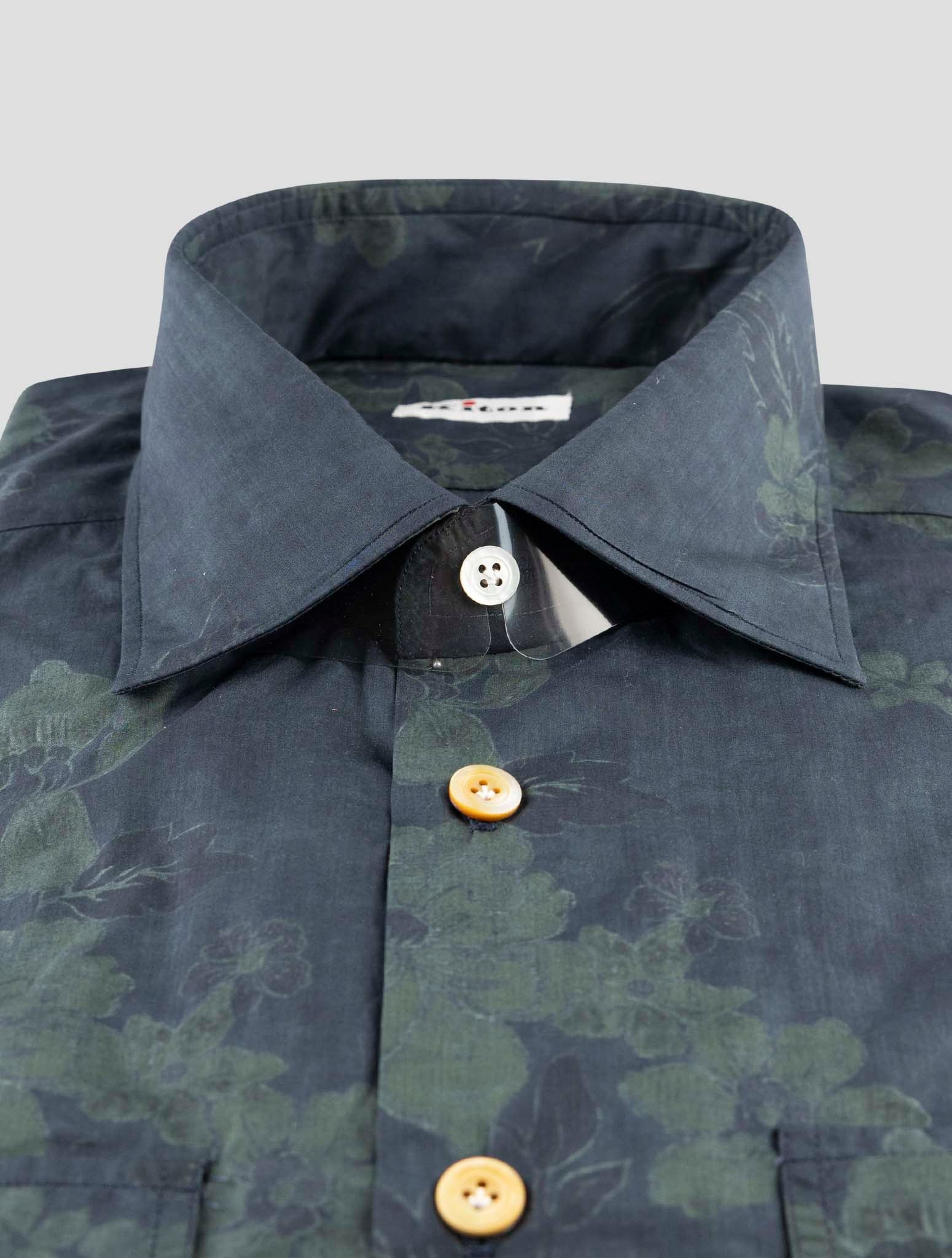 Kiton Green Blue Cotton Shirt