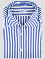 Kiton Blue White Cotton Shirt