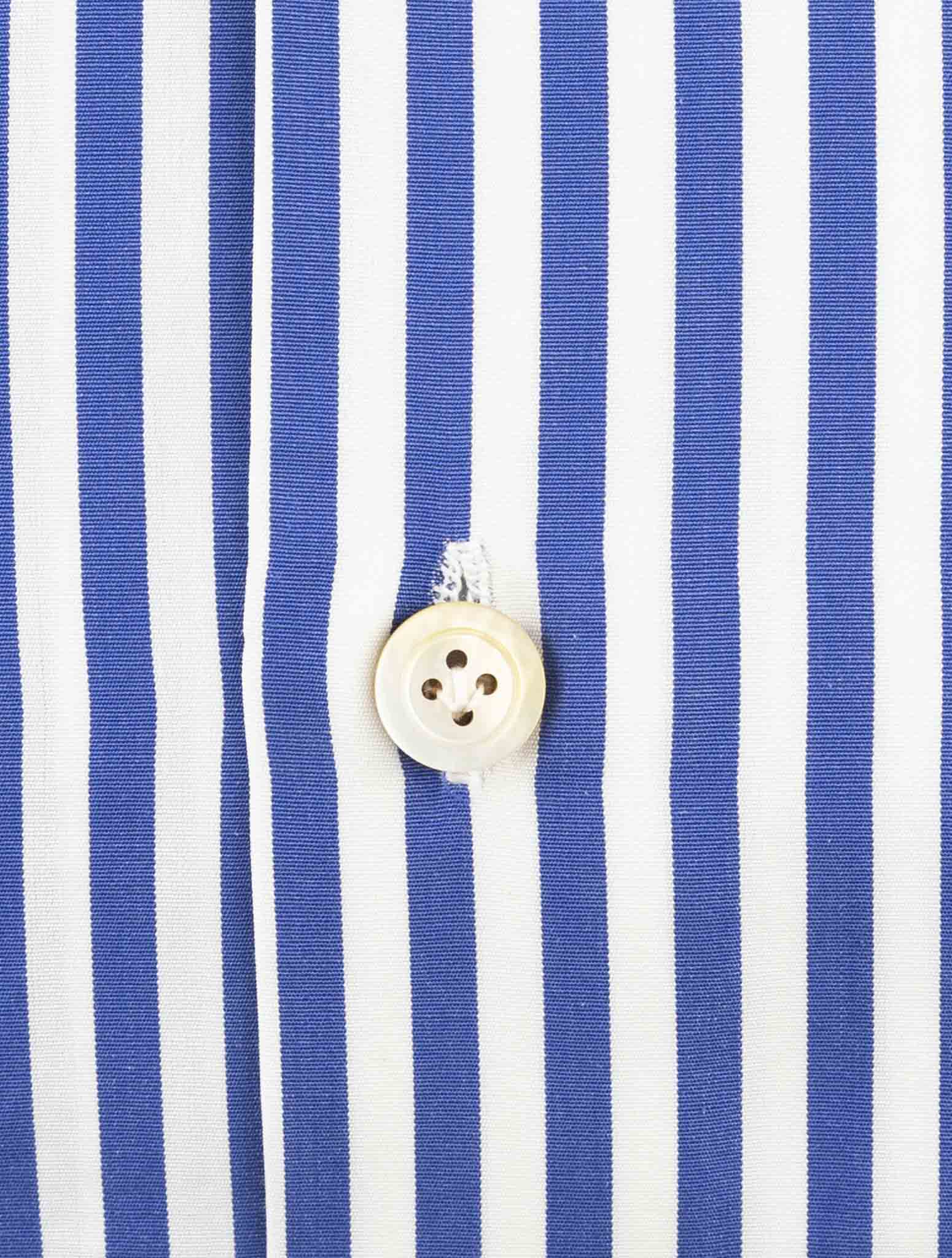 Kiton Blue White Cotton Shirt