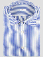 Kiton Blue White Cotton Shirt