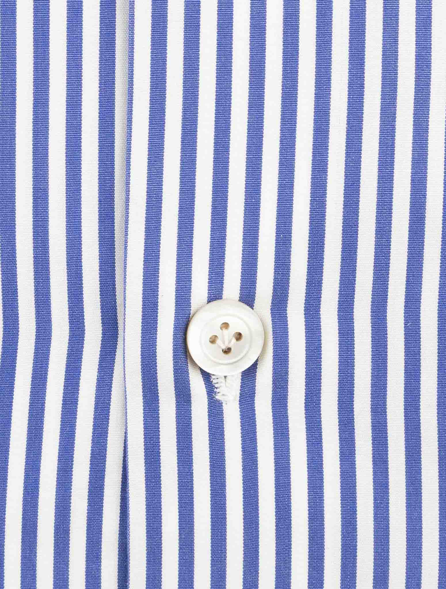 Kiton Blue White Cotton Shirt