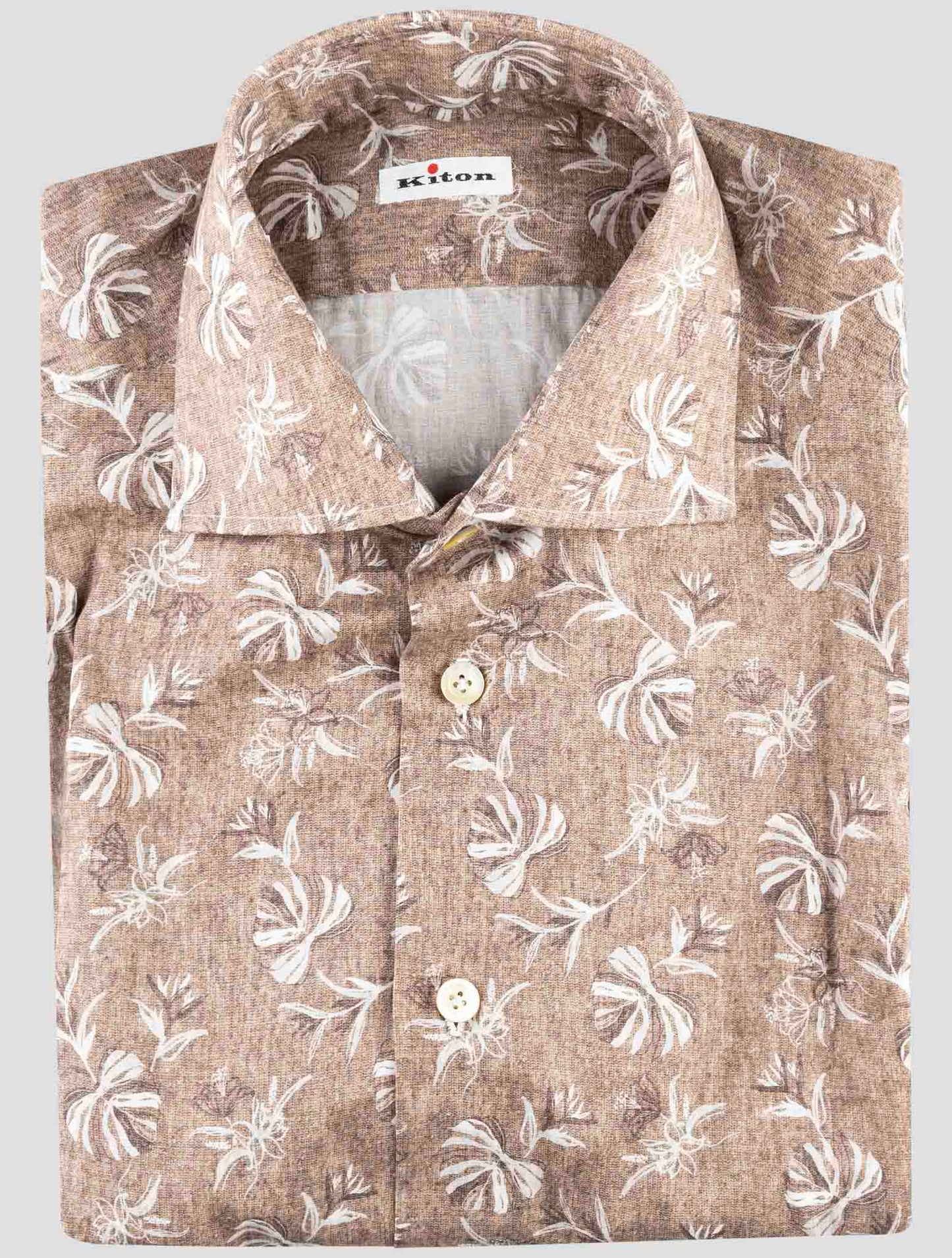 Kiton Brown Cotton Ea Shirt