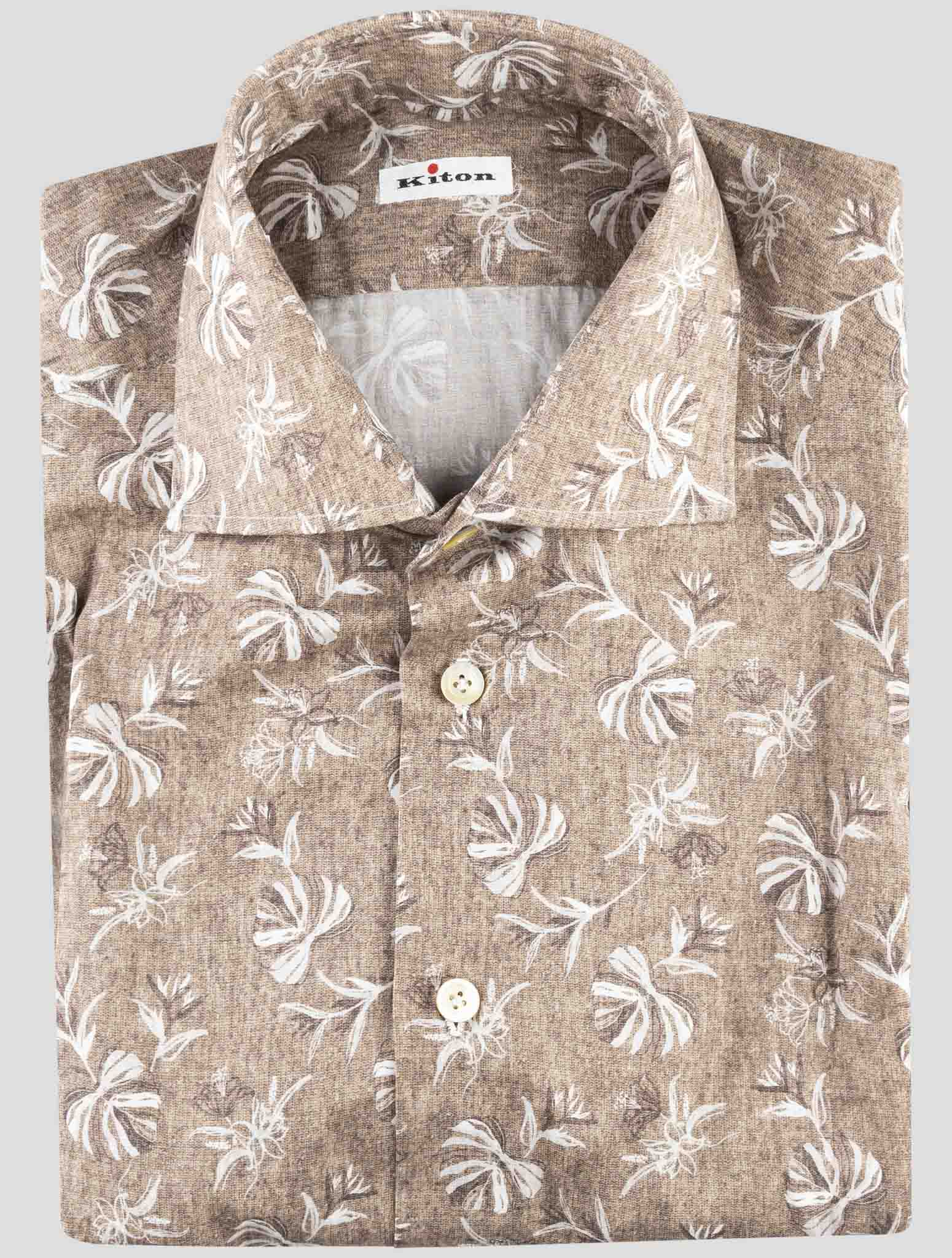 Kiton Brown Cotton Ea Shirt