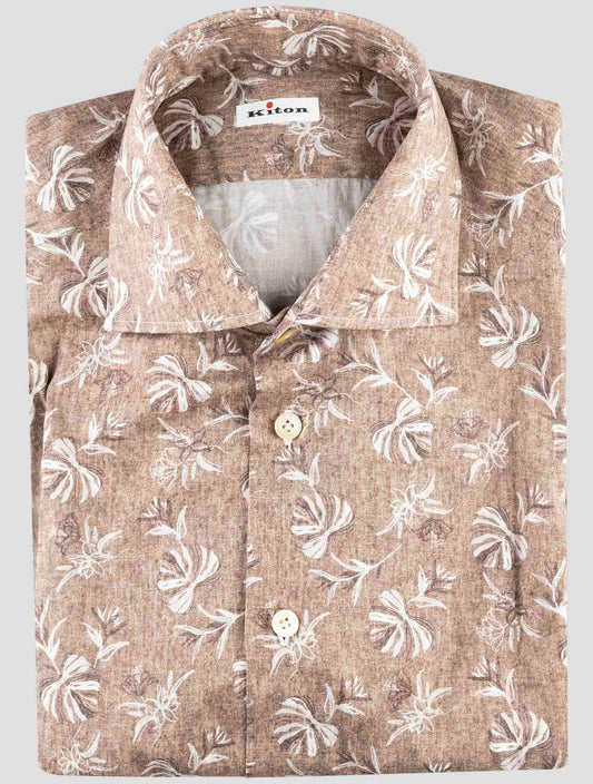 Kiton Brown Cotton Ea Shirt