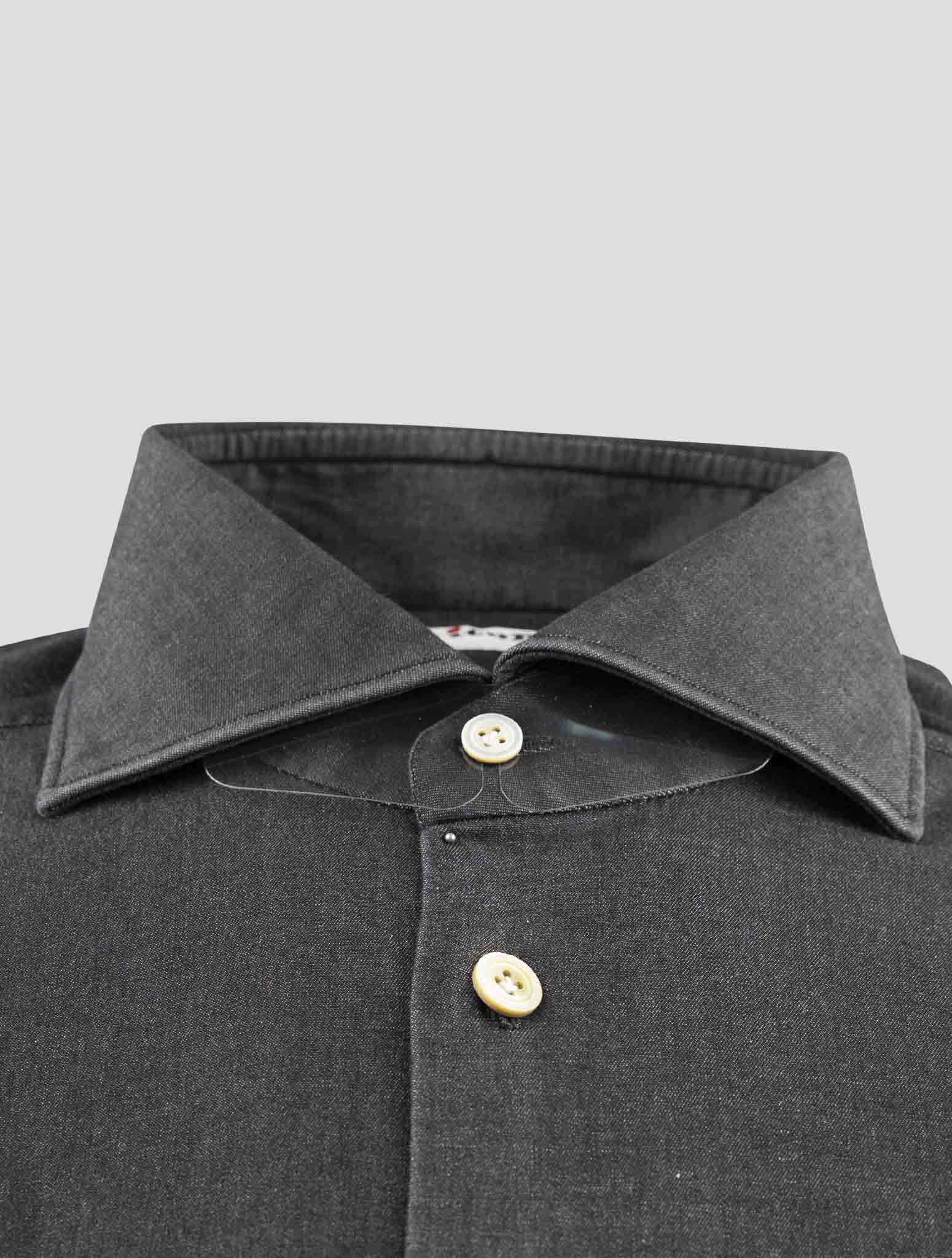 Kiton Dark Gray Cotton Ea Shirt