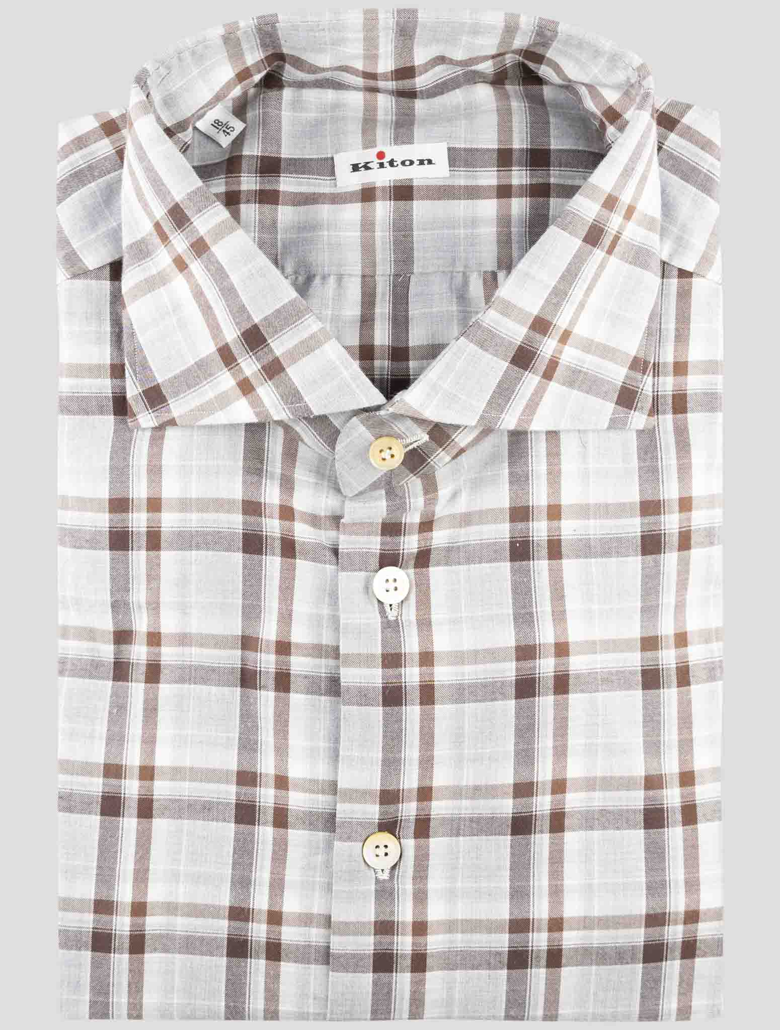 Kiton Brown Cotton Shirt