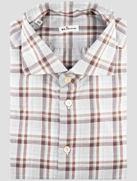Kiton Brown Cotton Shirt