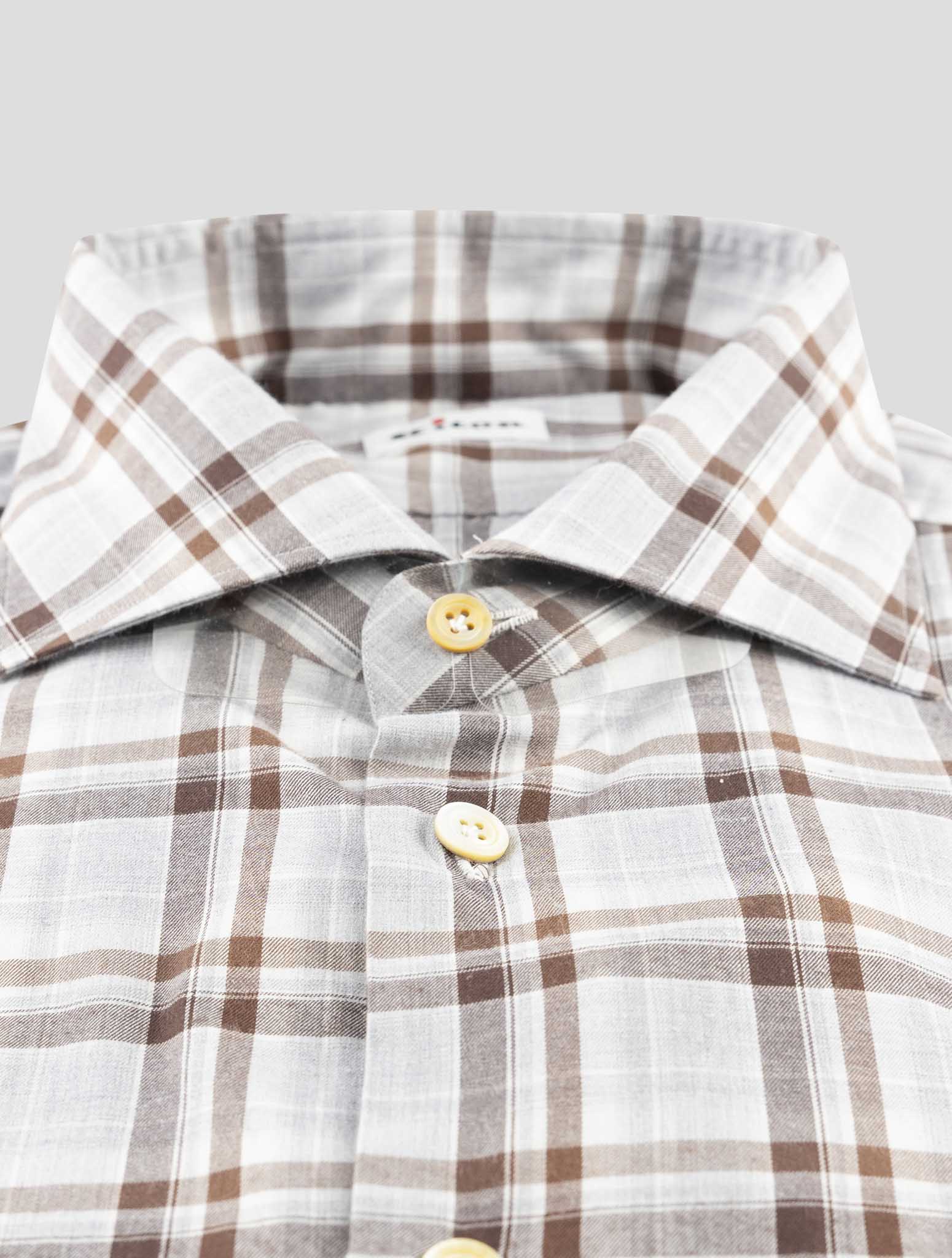 Kiton Brown Cotton Shirt