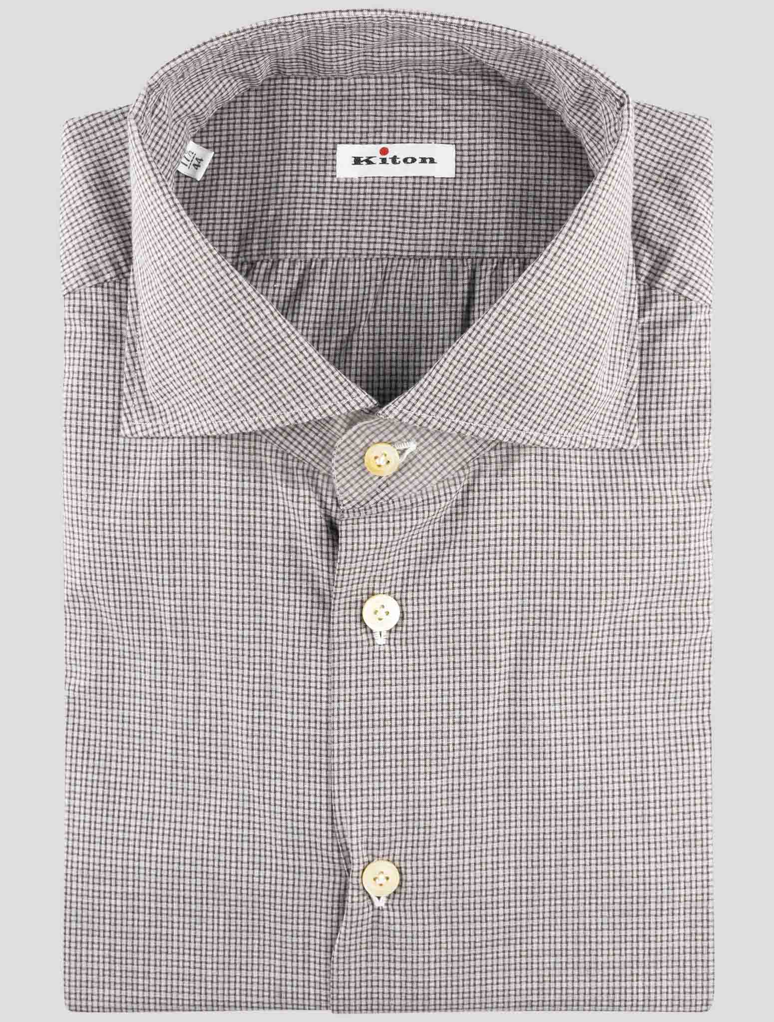 Kiton Brown Cotton Shirt